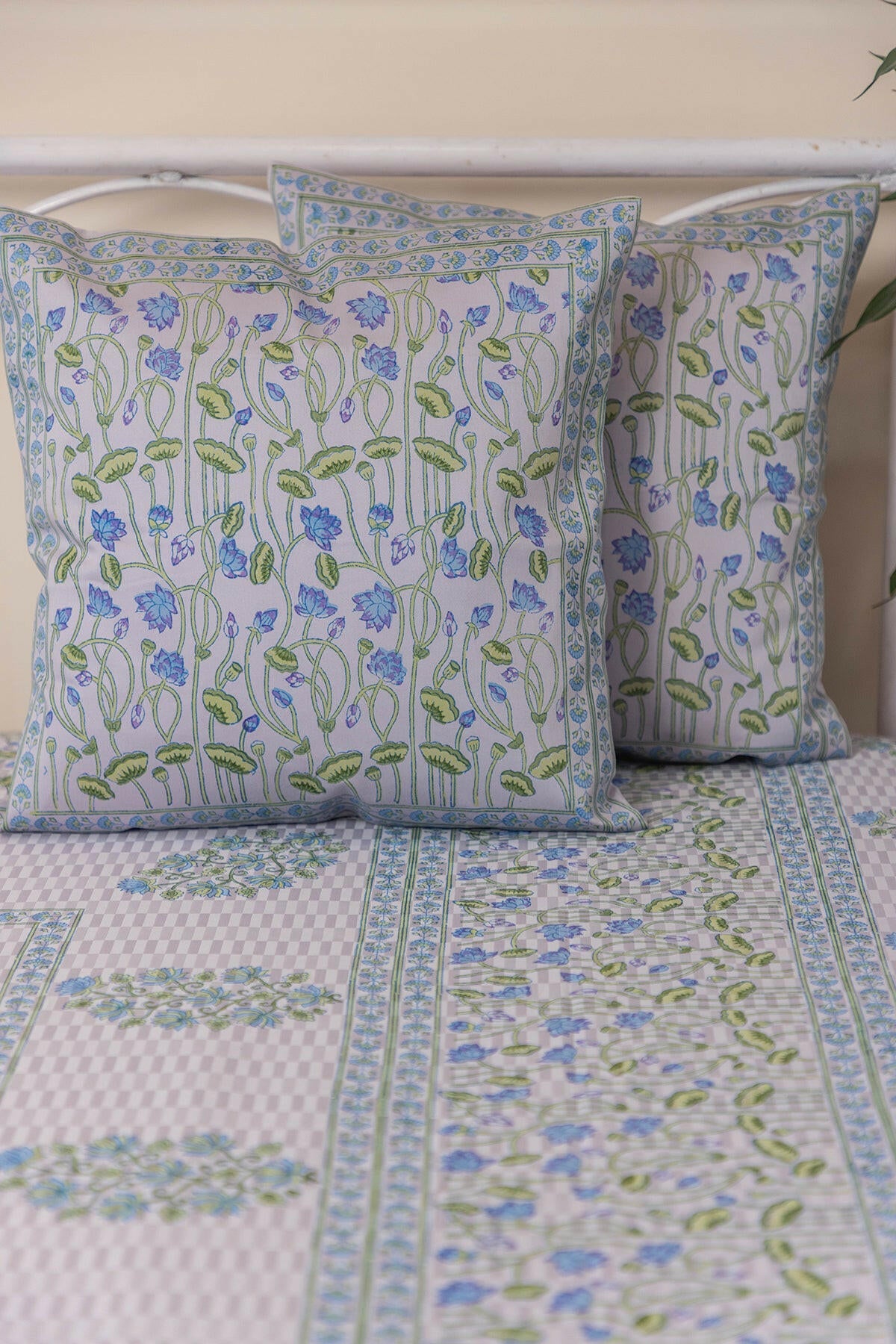 Purple Lotus Cotton Bedcover