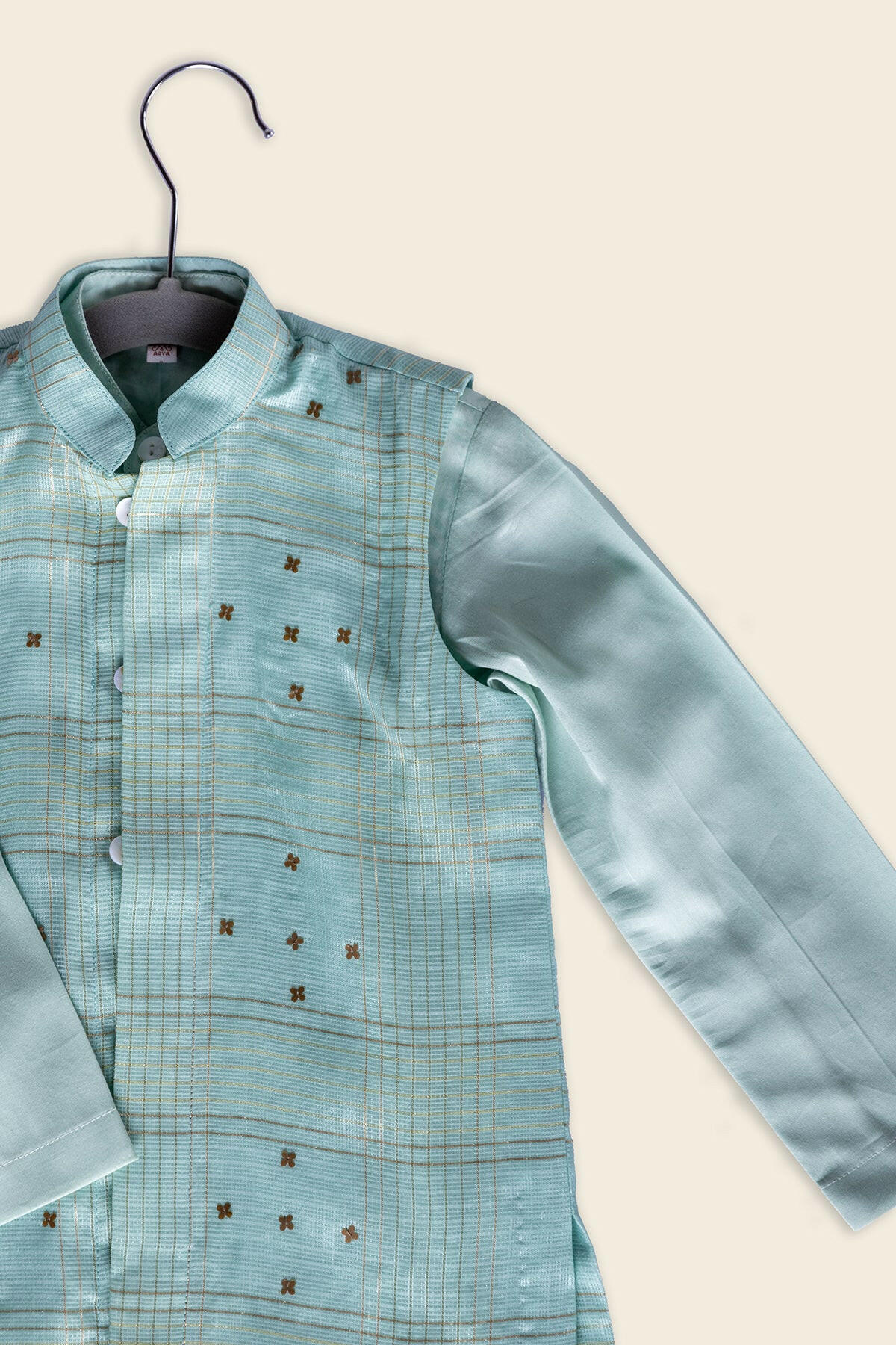 Aquamarine Kota Silk Kurta