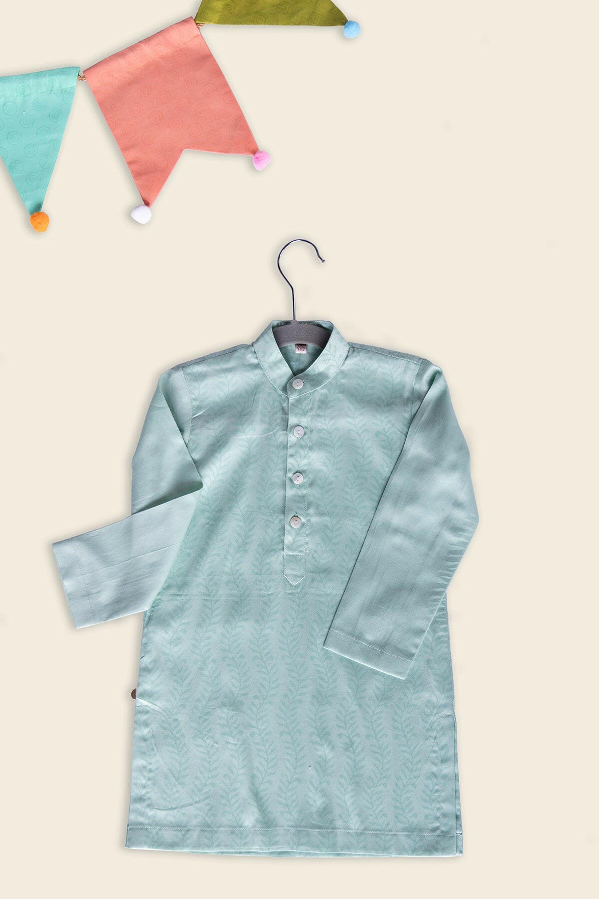 Aquamarine Kota Silk Kurta