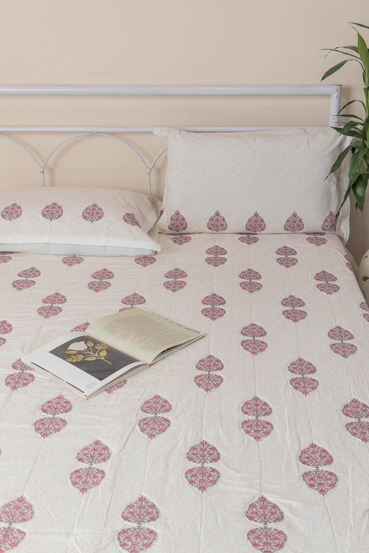 Mughal Miniature Quilted Bedcover
