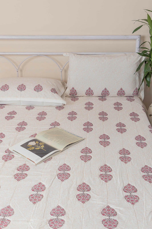 Mughal Miniature Quilted Bedcover