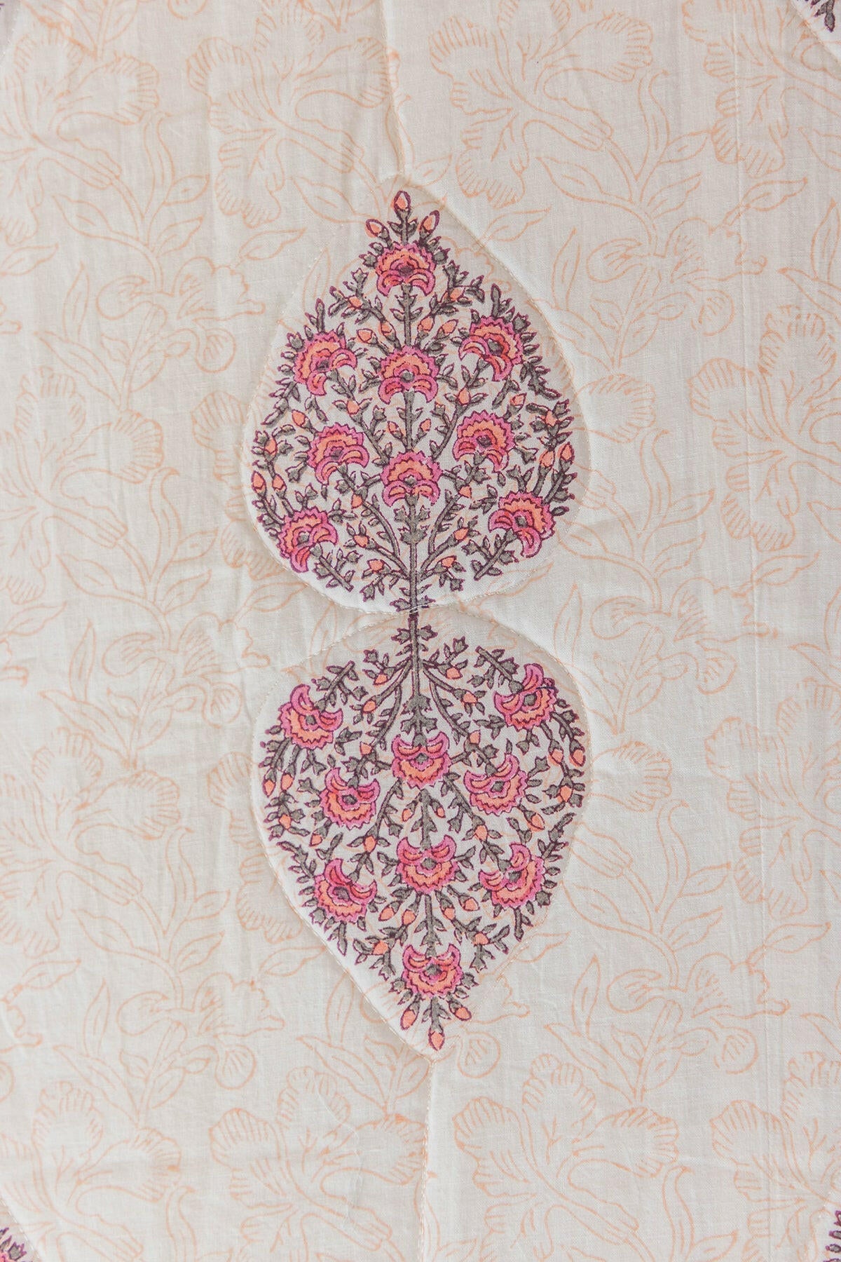 Mughal Miniature Quilted Bedcover