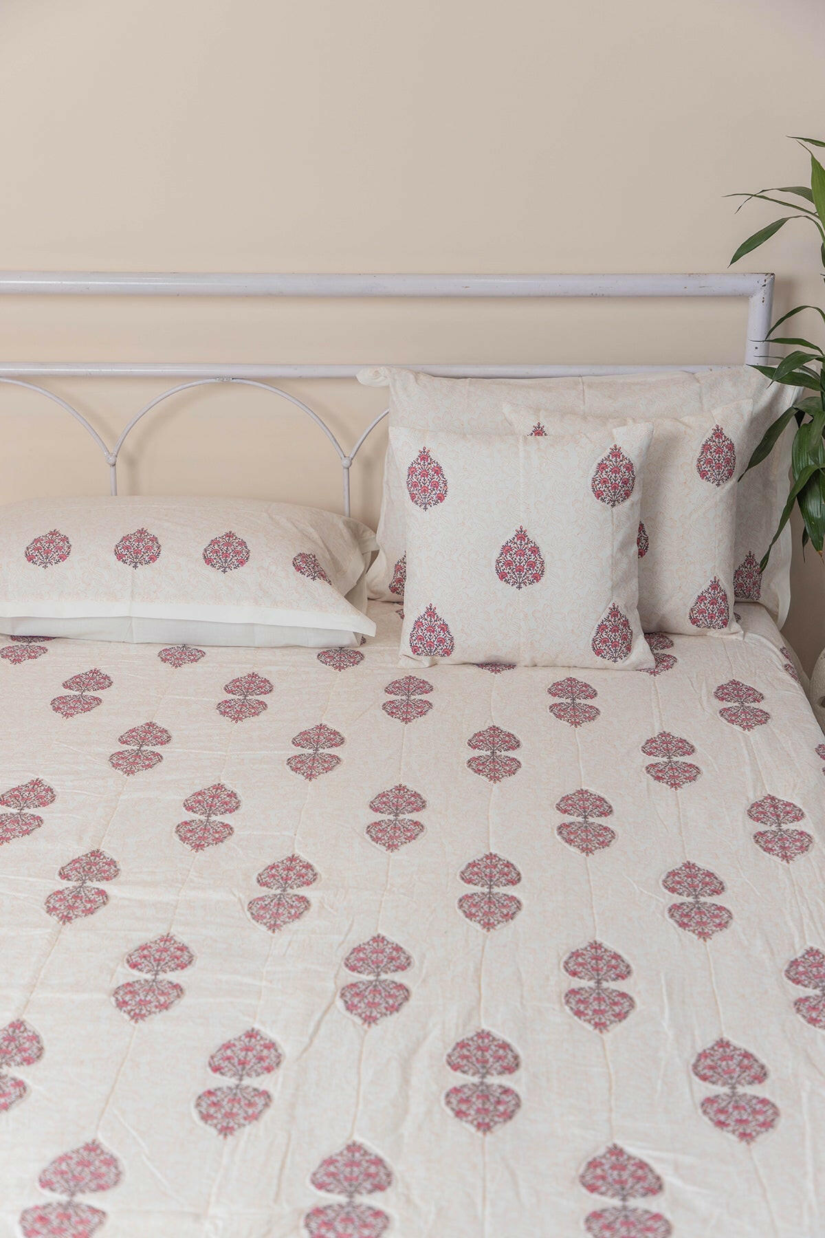 Mughal Miniature Quilted Bedcover