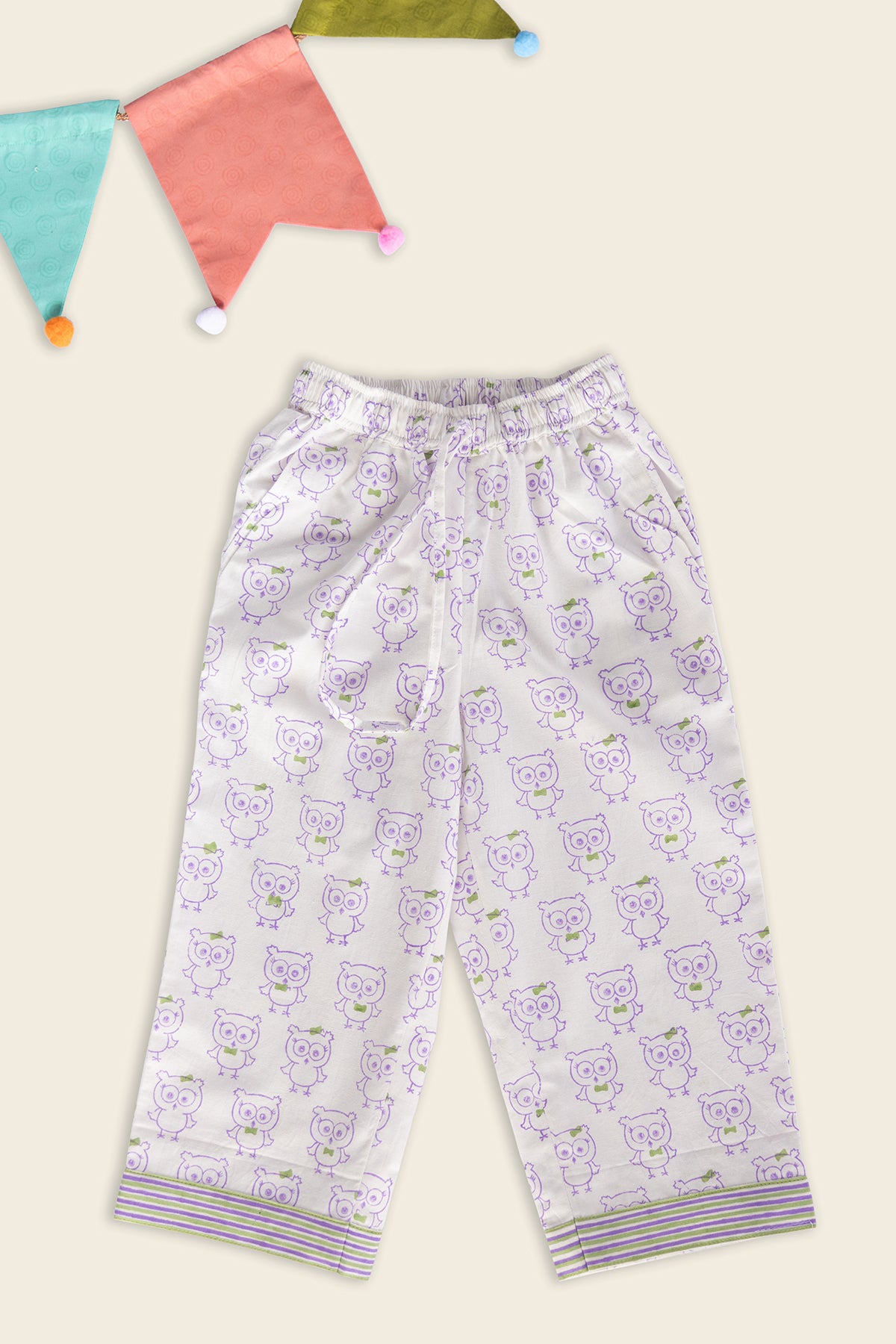 Lilac Owl Kids Night Suit