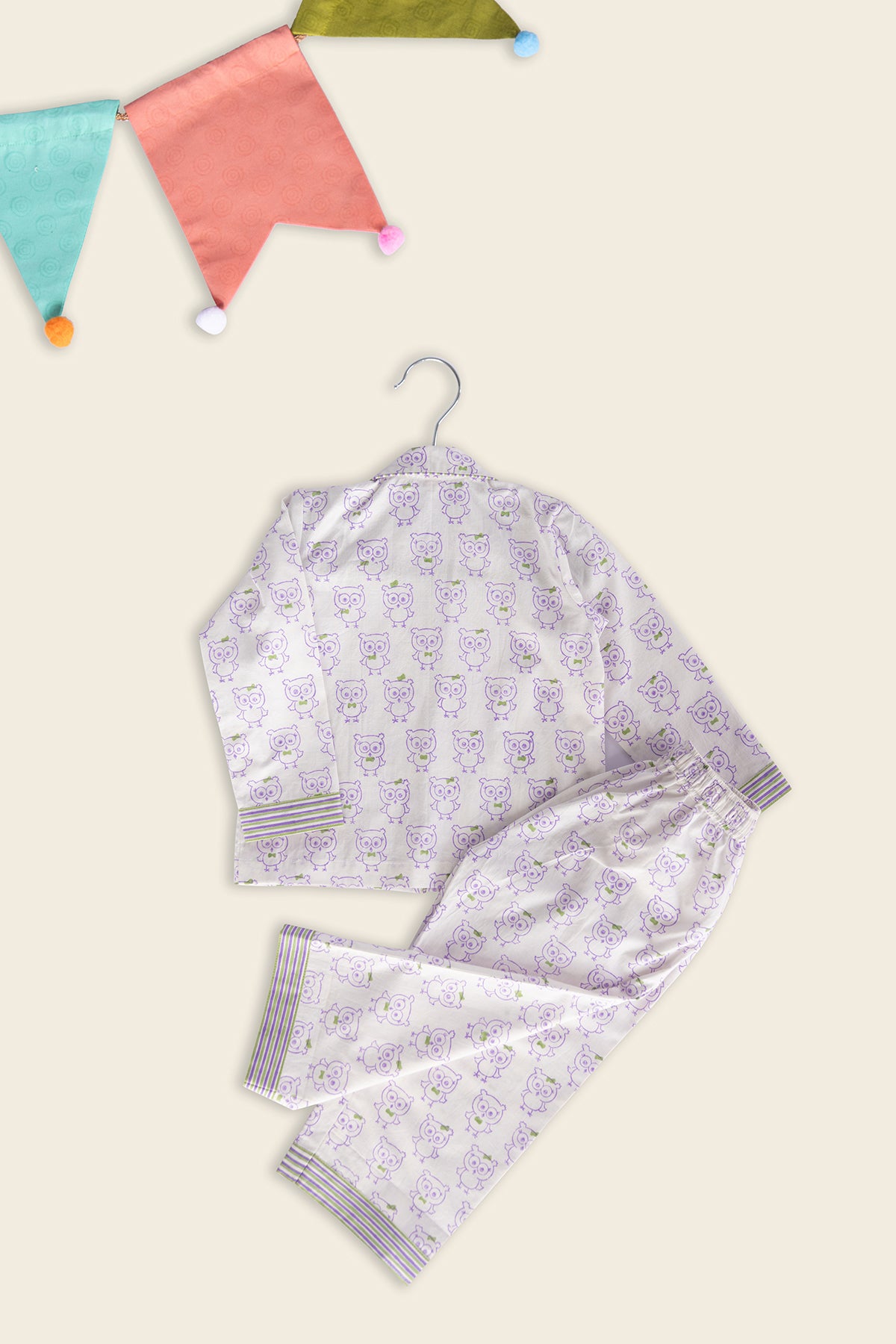 Lilac Owl Kids Night Suit