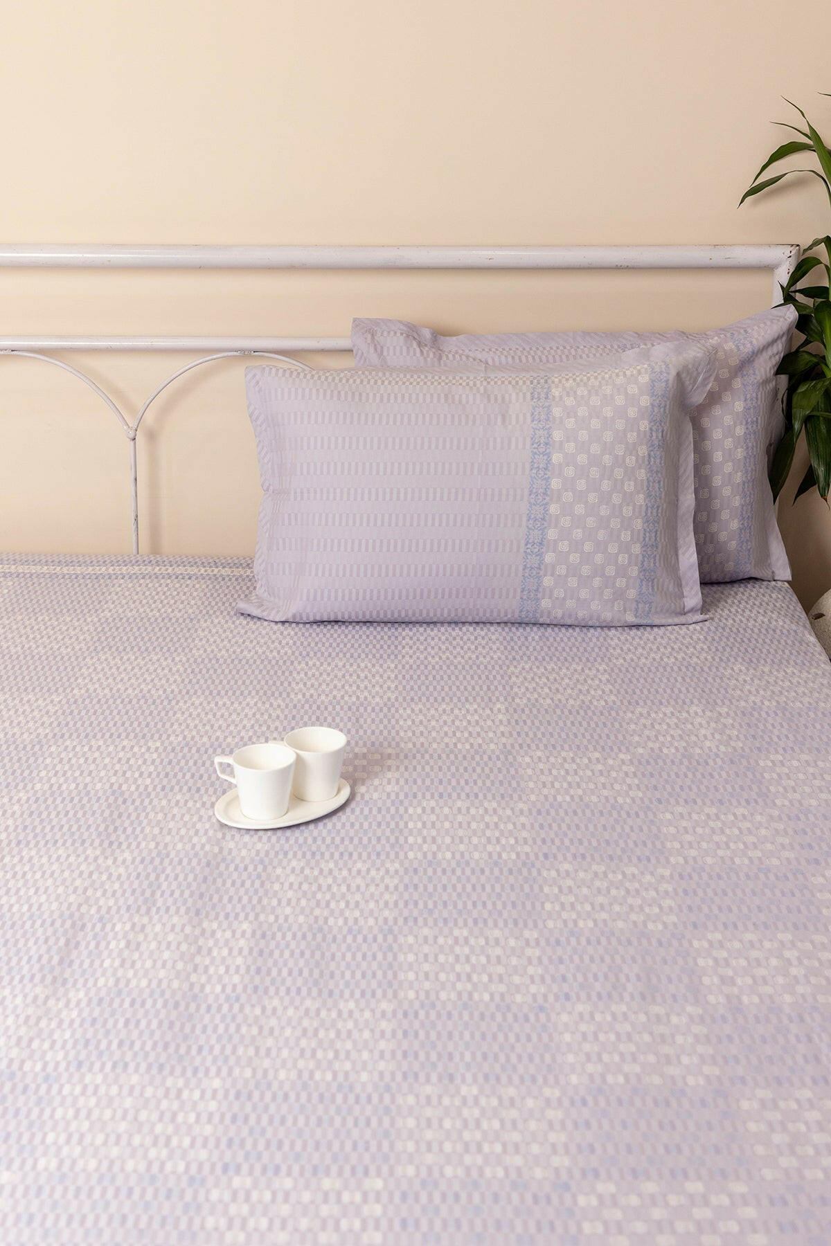 Lavender Stripes Cotton Bedcover
