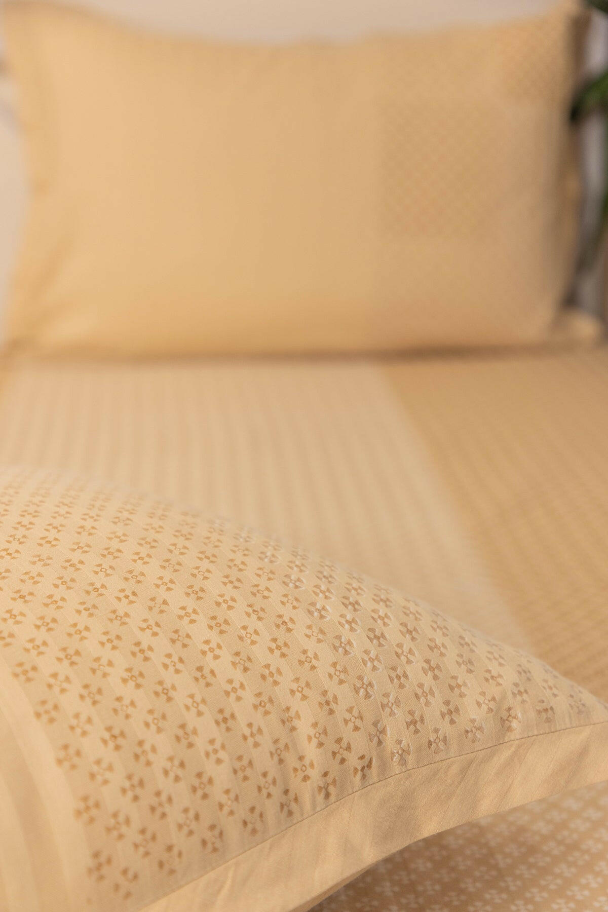 Coffee Brown Linear Cotton Bedcover