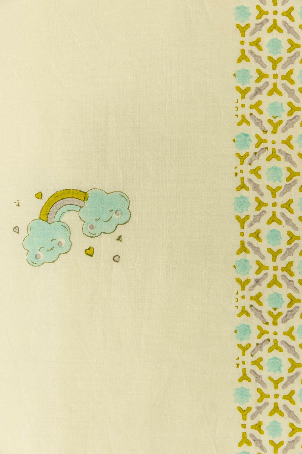 Yellow Clouds Kids Cotton Bedcover