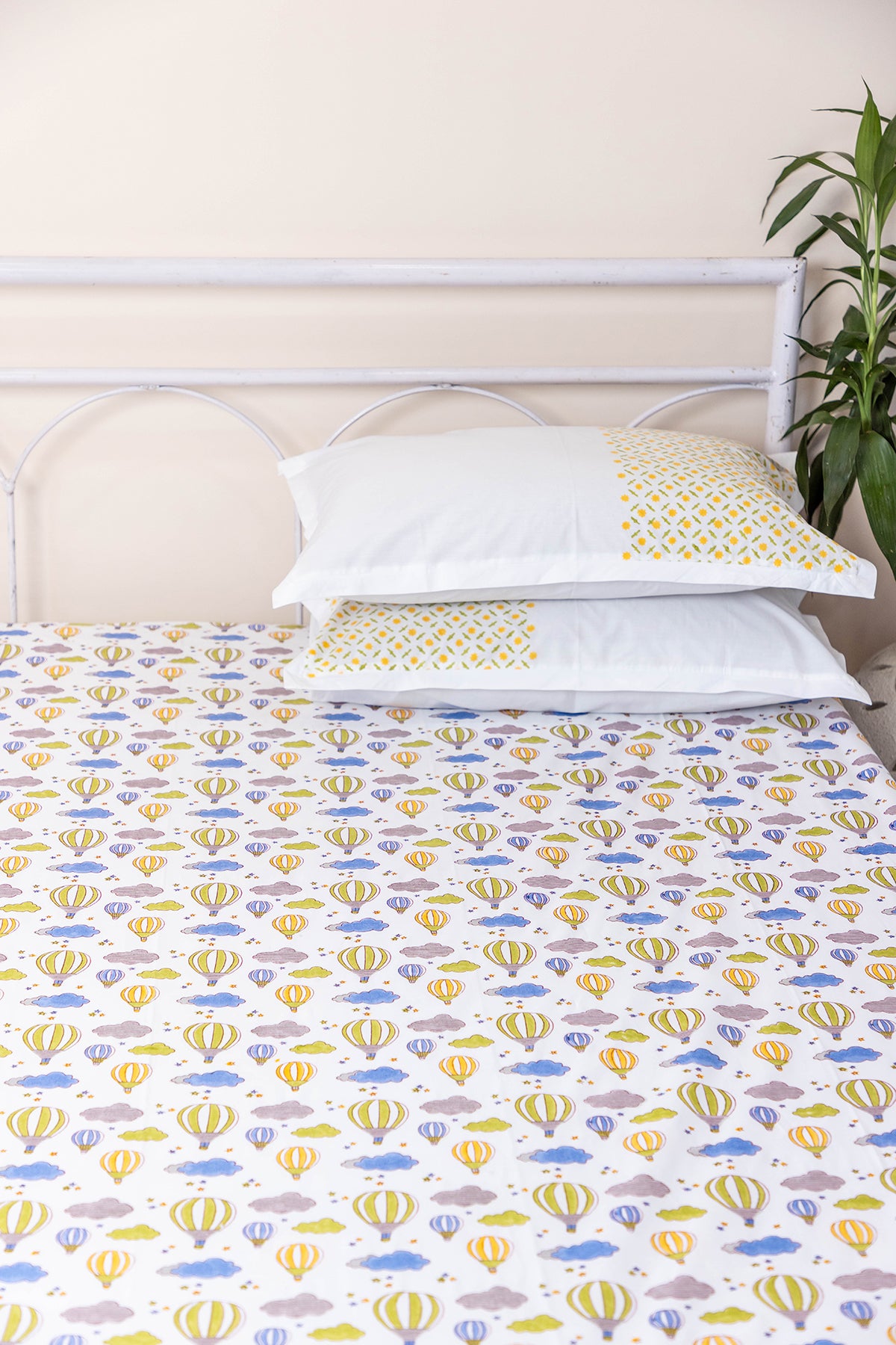 Blue Hot Air Balloon Kids Bedsheet