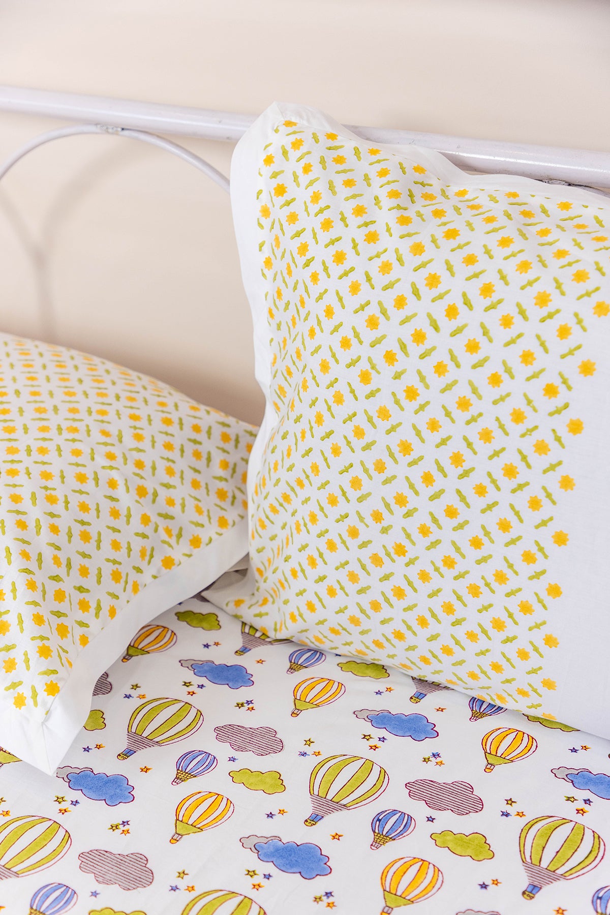 Blue Hot Air Balloon Kids Bedsheet