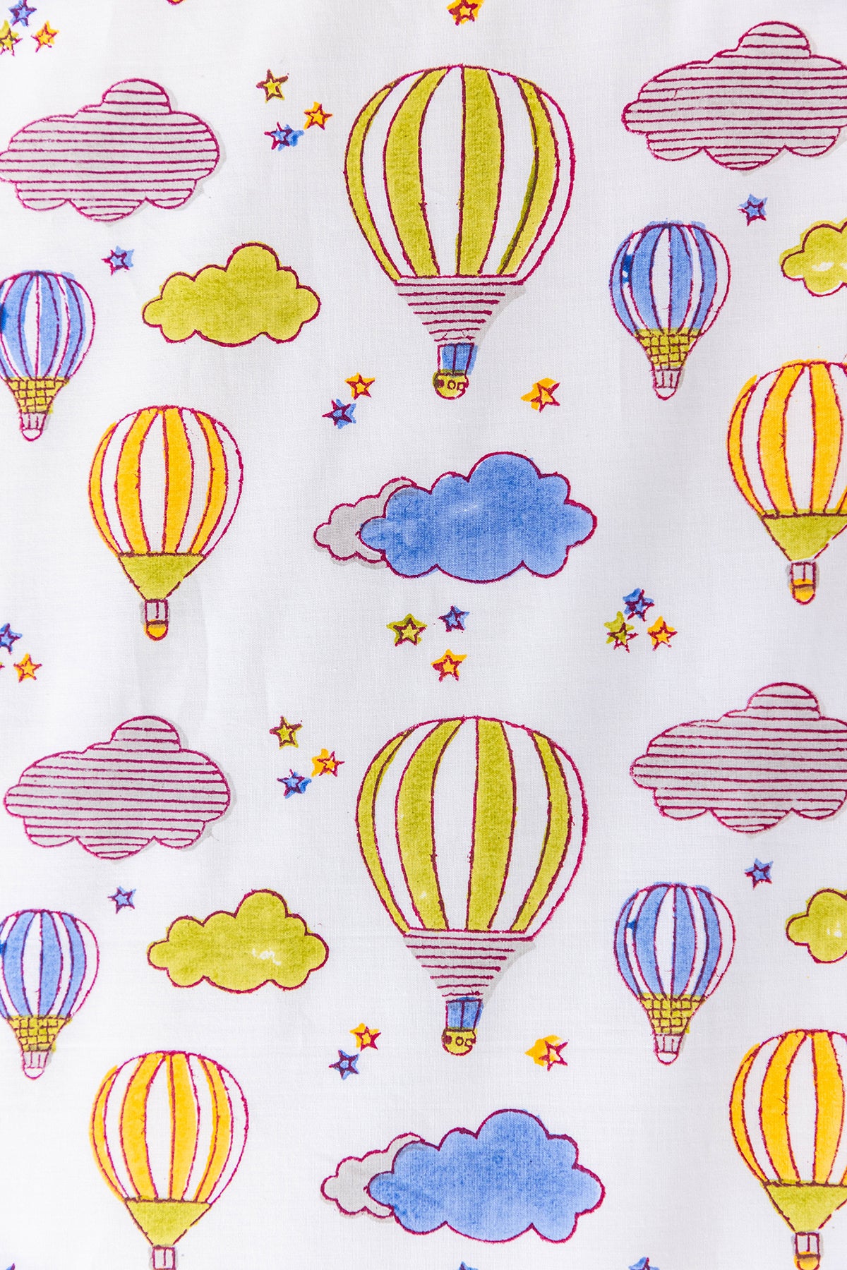 Blue Hot Air Balloon Kids Bedsheet