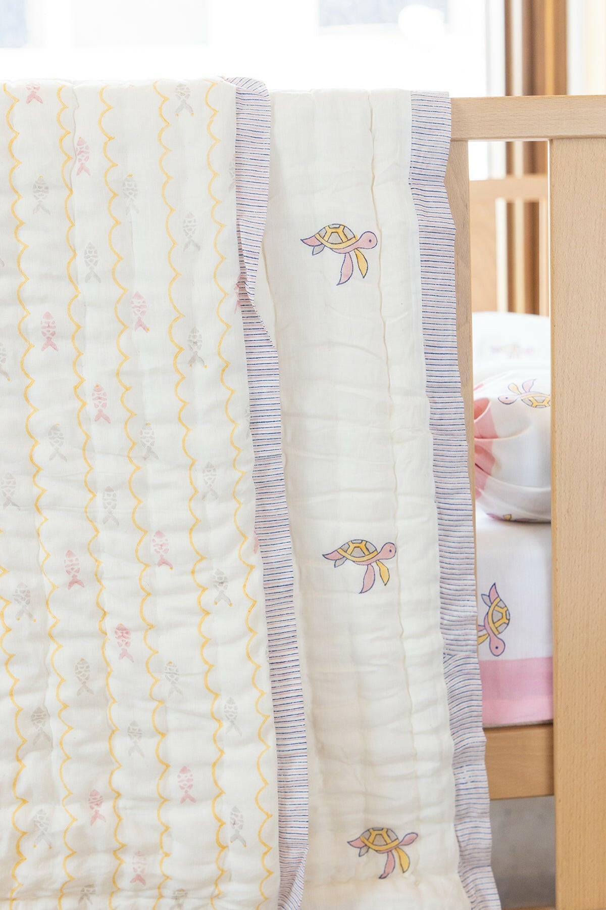 Lilac & Pink Turtle Baby Quilt