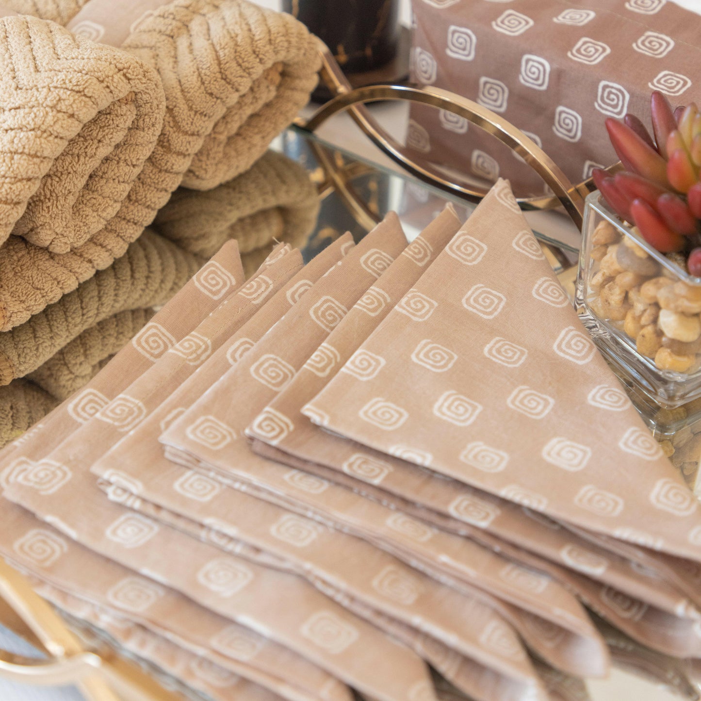 Mocha Brown Self Towel Set