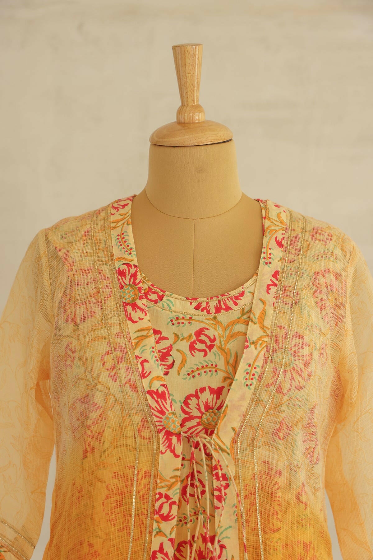 Orange Ombre Hand Block Printed Shirt