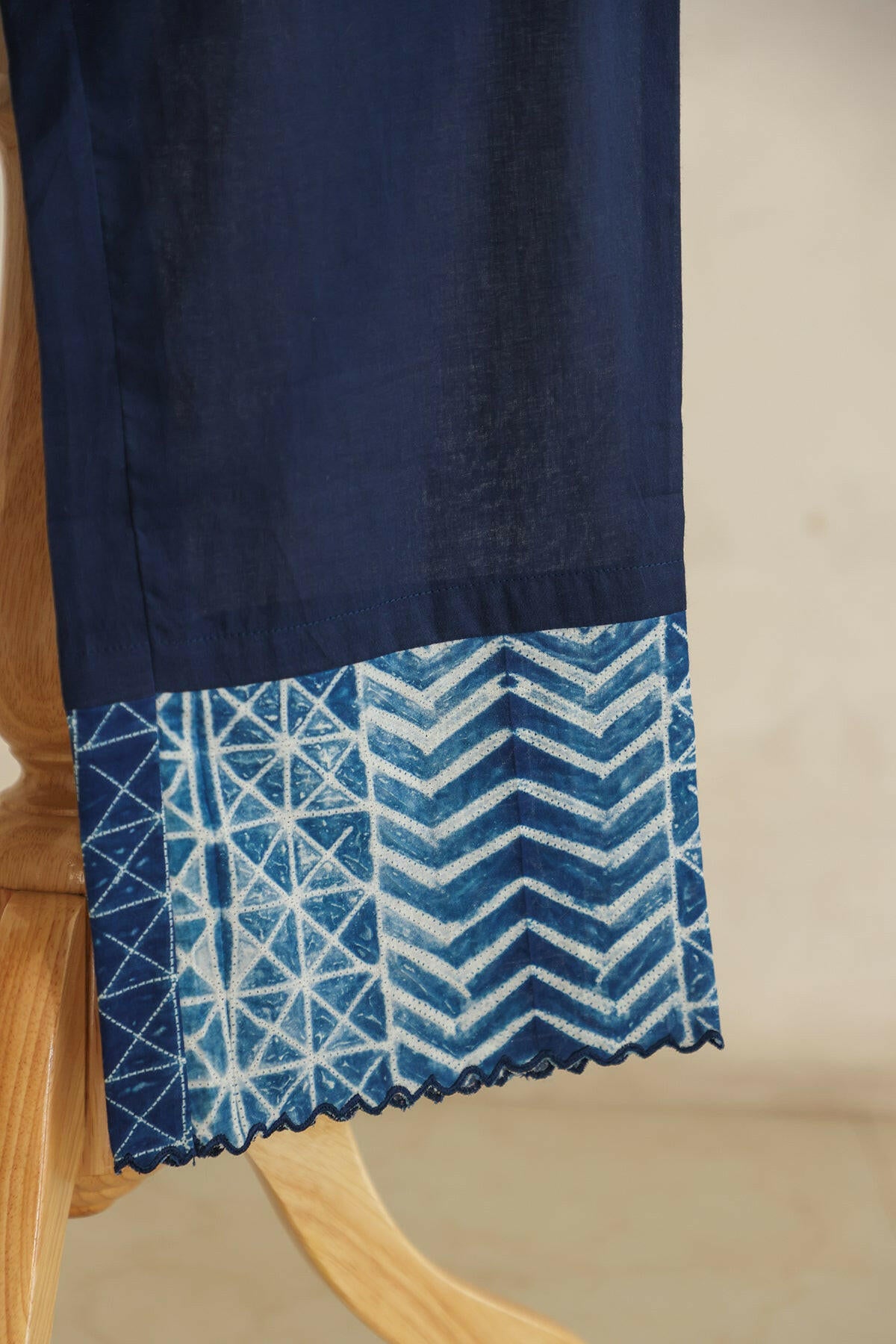 Dark Blue Shibori Kaftan Co-ord Set