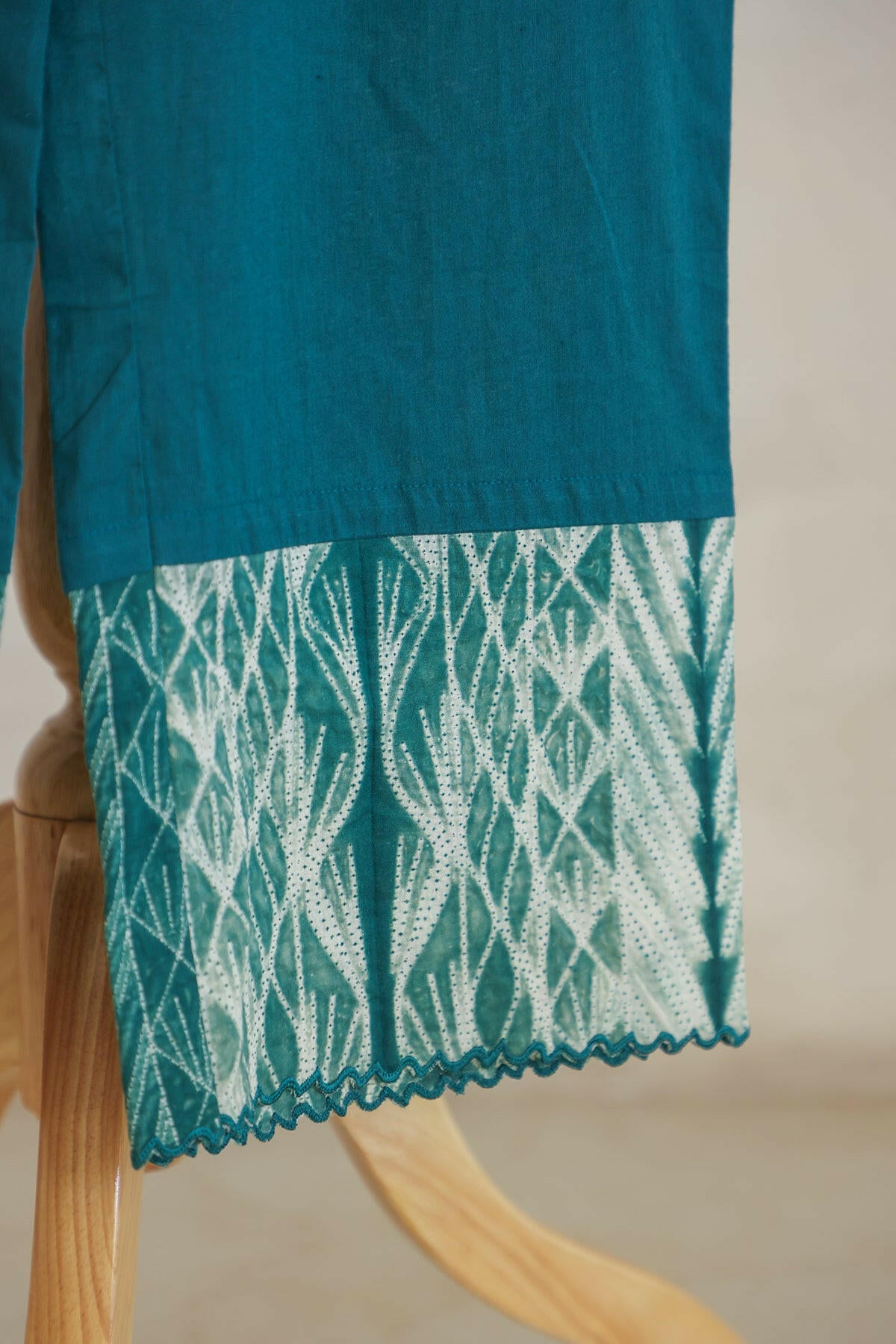Bottle Green Shibori Kaftan Co-ord Set