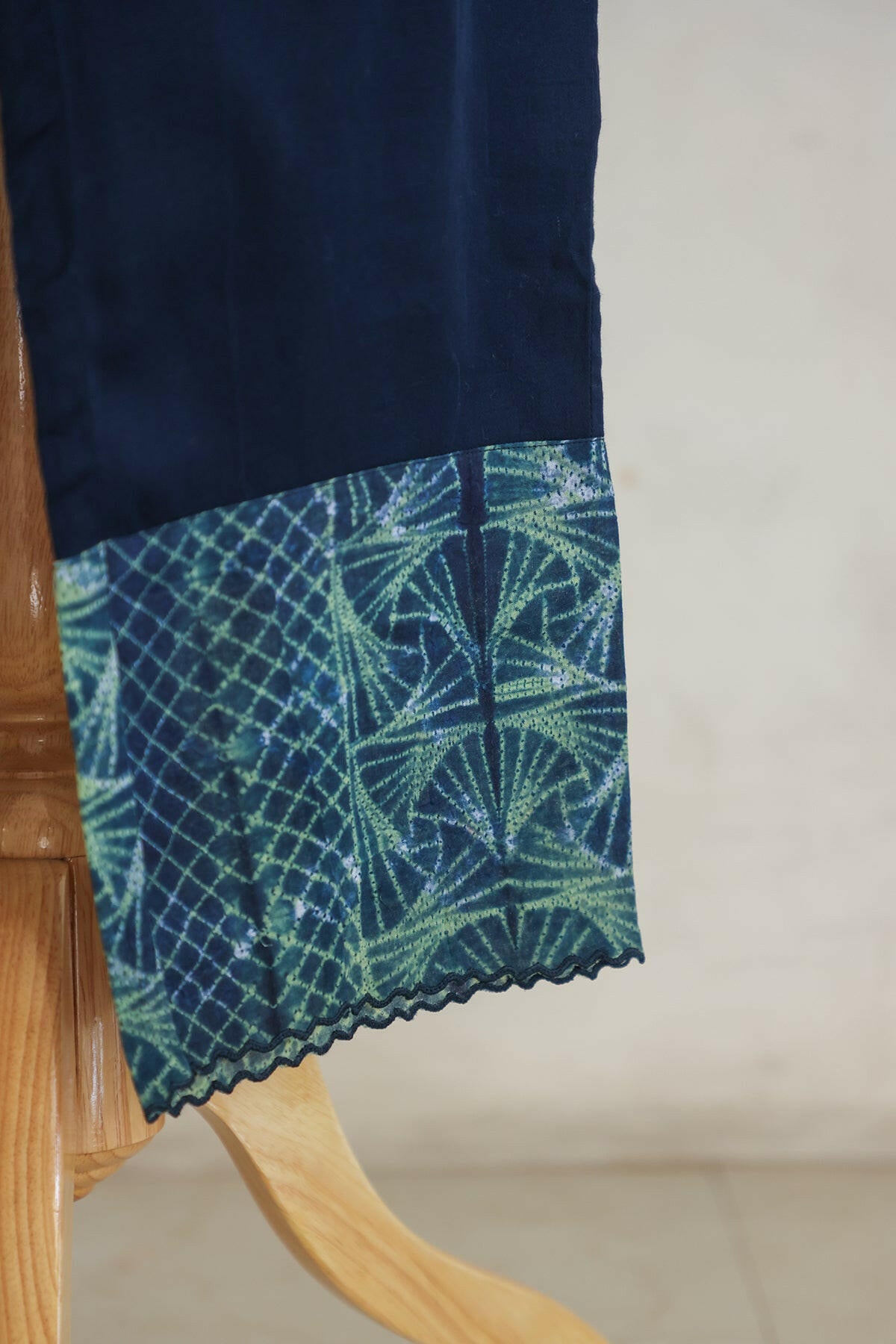 Dark Green Shibori Kaftan Co-ord Set