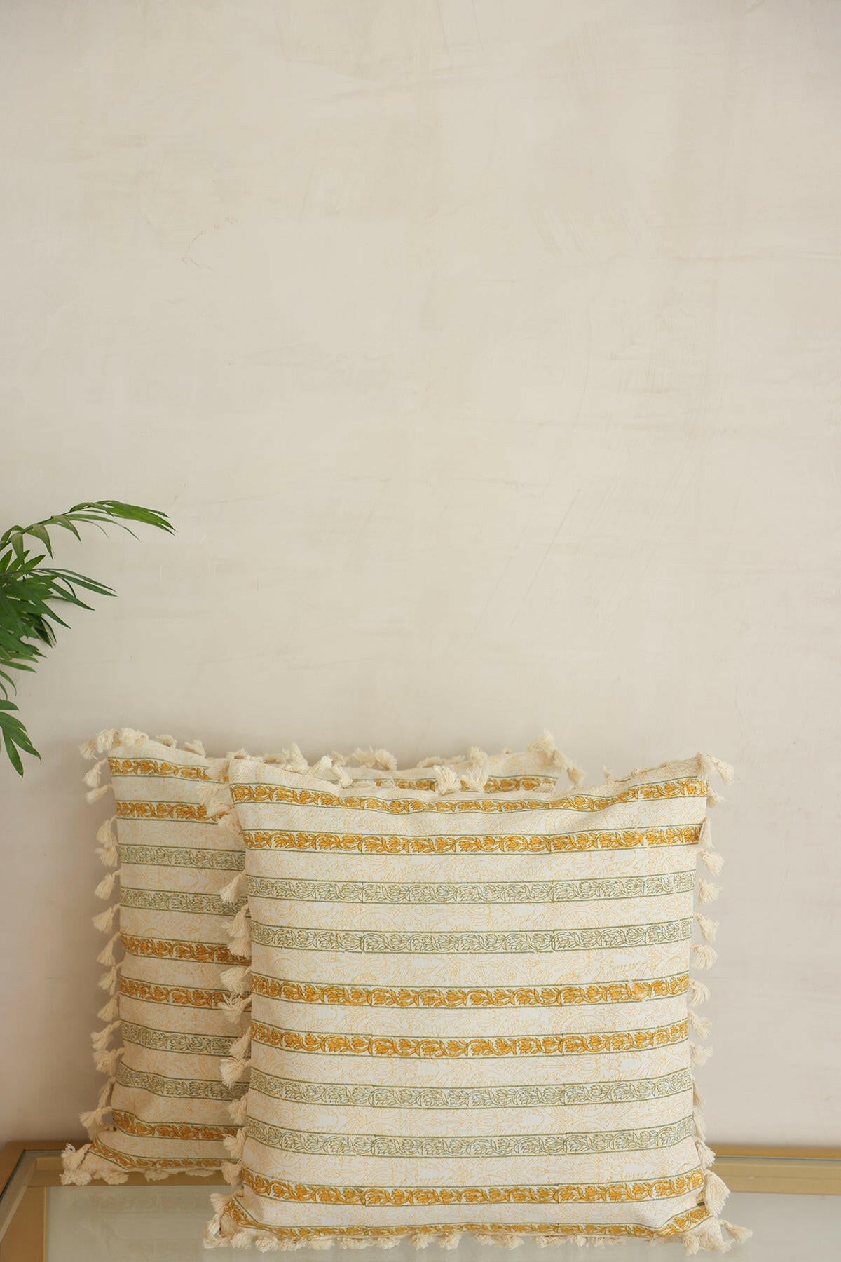 Yellow Floral Cushion Cover Set