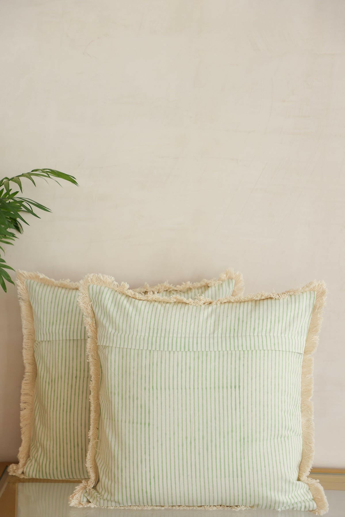 Pink Block Print Cushion Cover Set