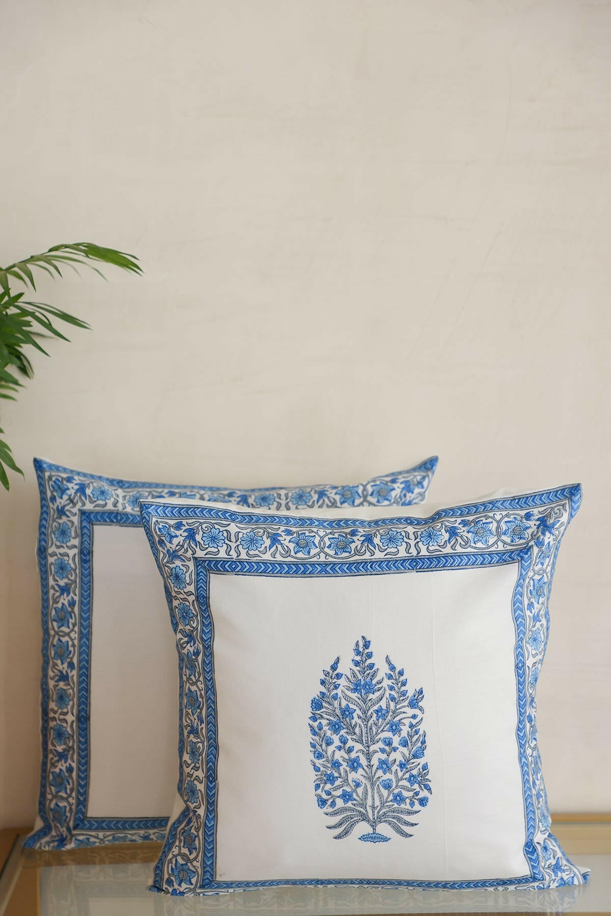 Blue Grey Cushion Cover Set