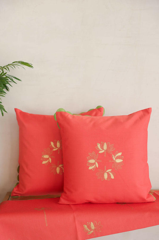 Orange Apricot Cushion & Runner Set