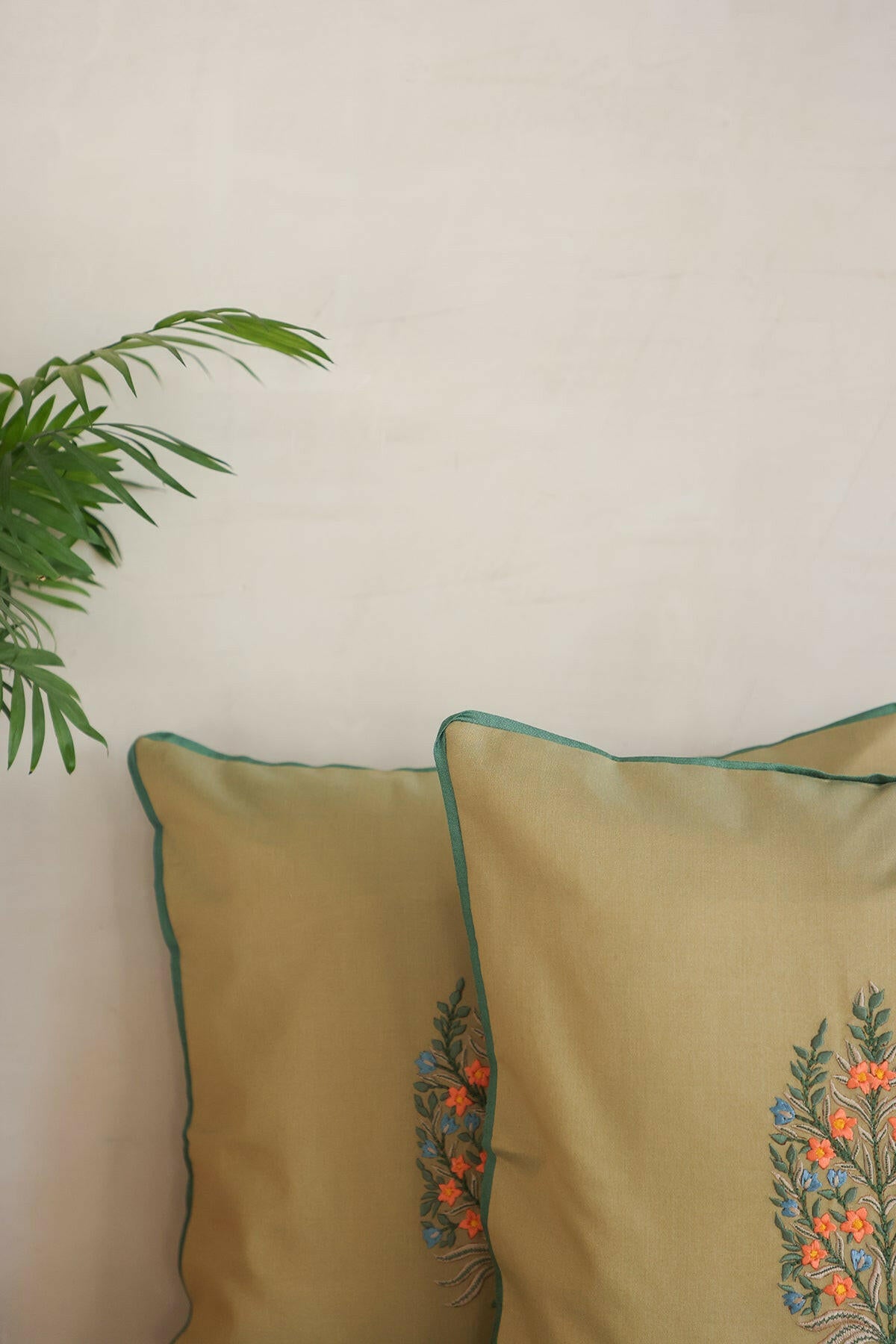 Olive Green Cushion Runner Set