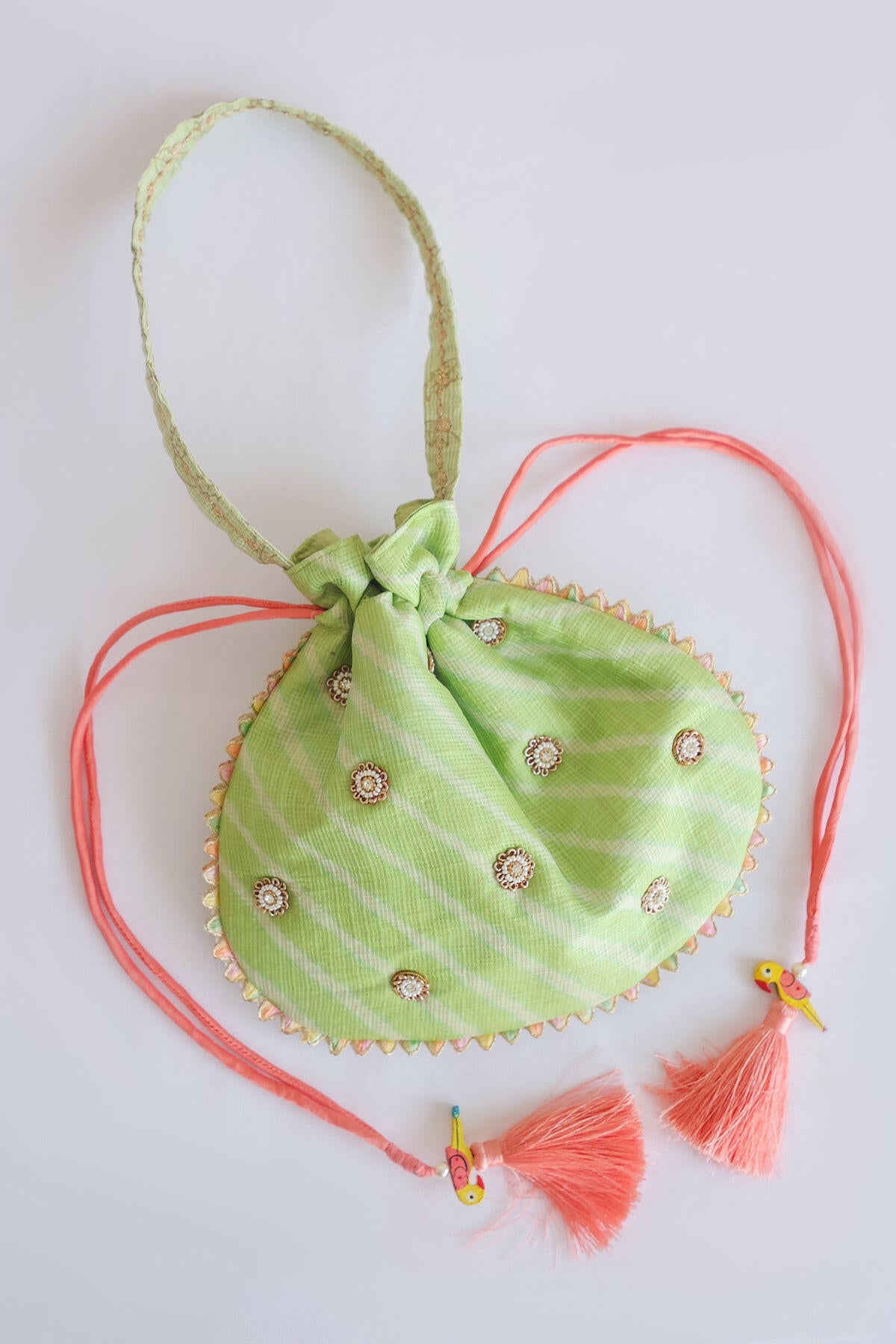 Leheriya Kota Silk Potli Bag