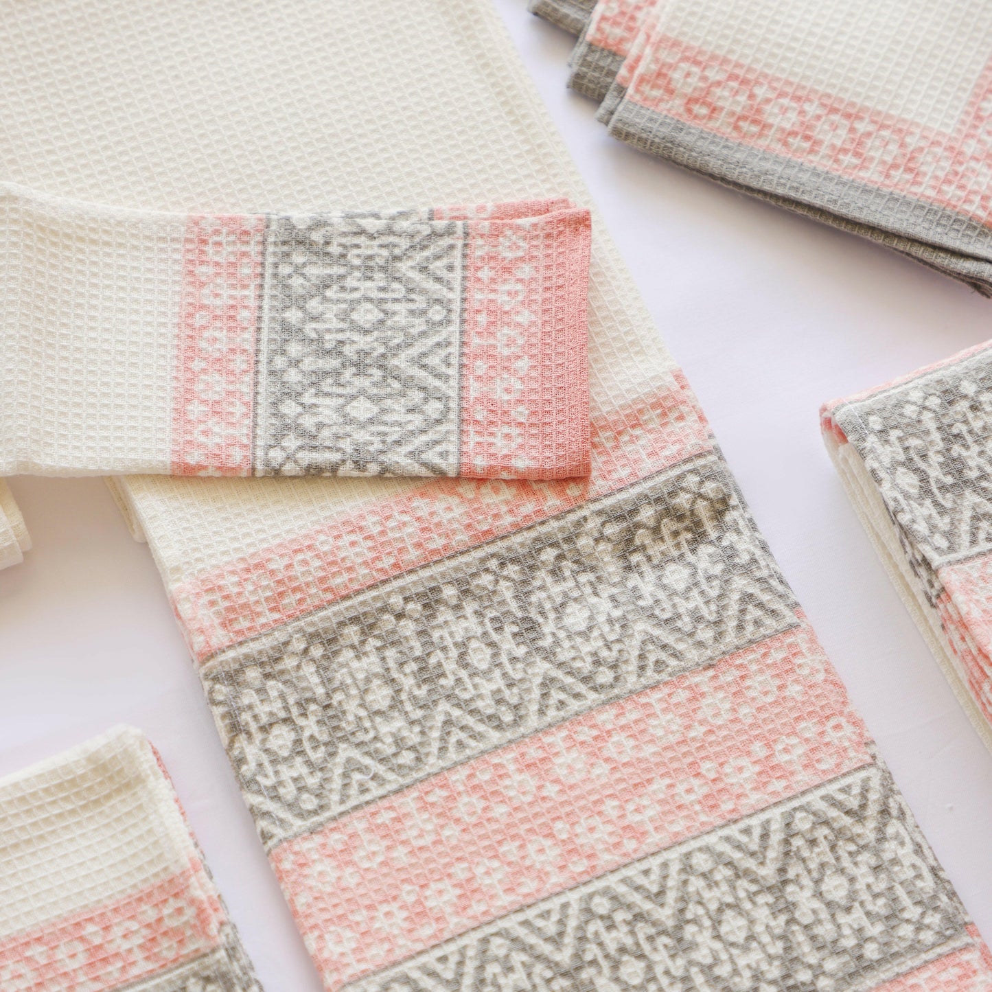 Peach Honeycomb Towel Set