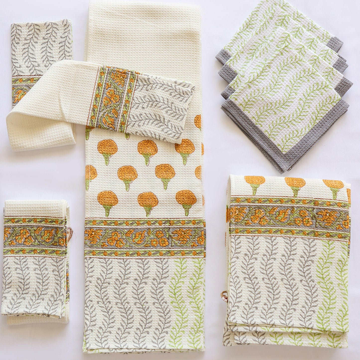 Marigold Honeycomb Towel Set