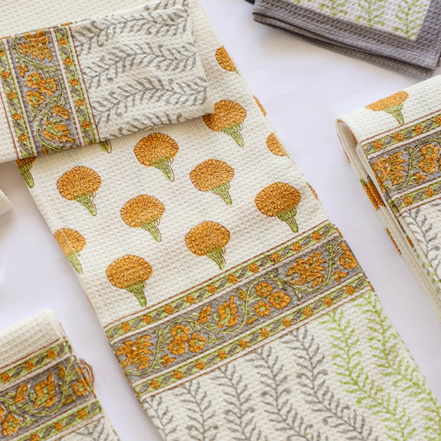 Marigold Honeycomb Towel Set