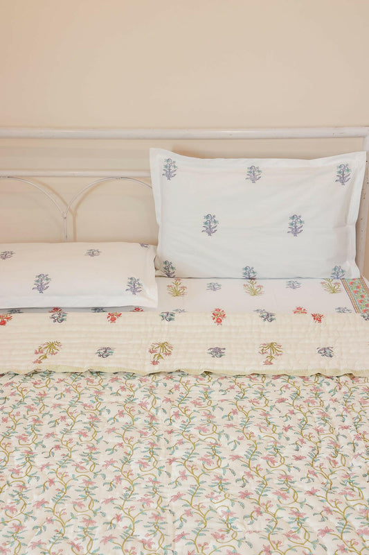 Rose Quartz & Serenity Blue Cotton Quilt