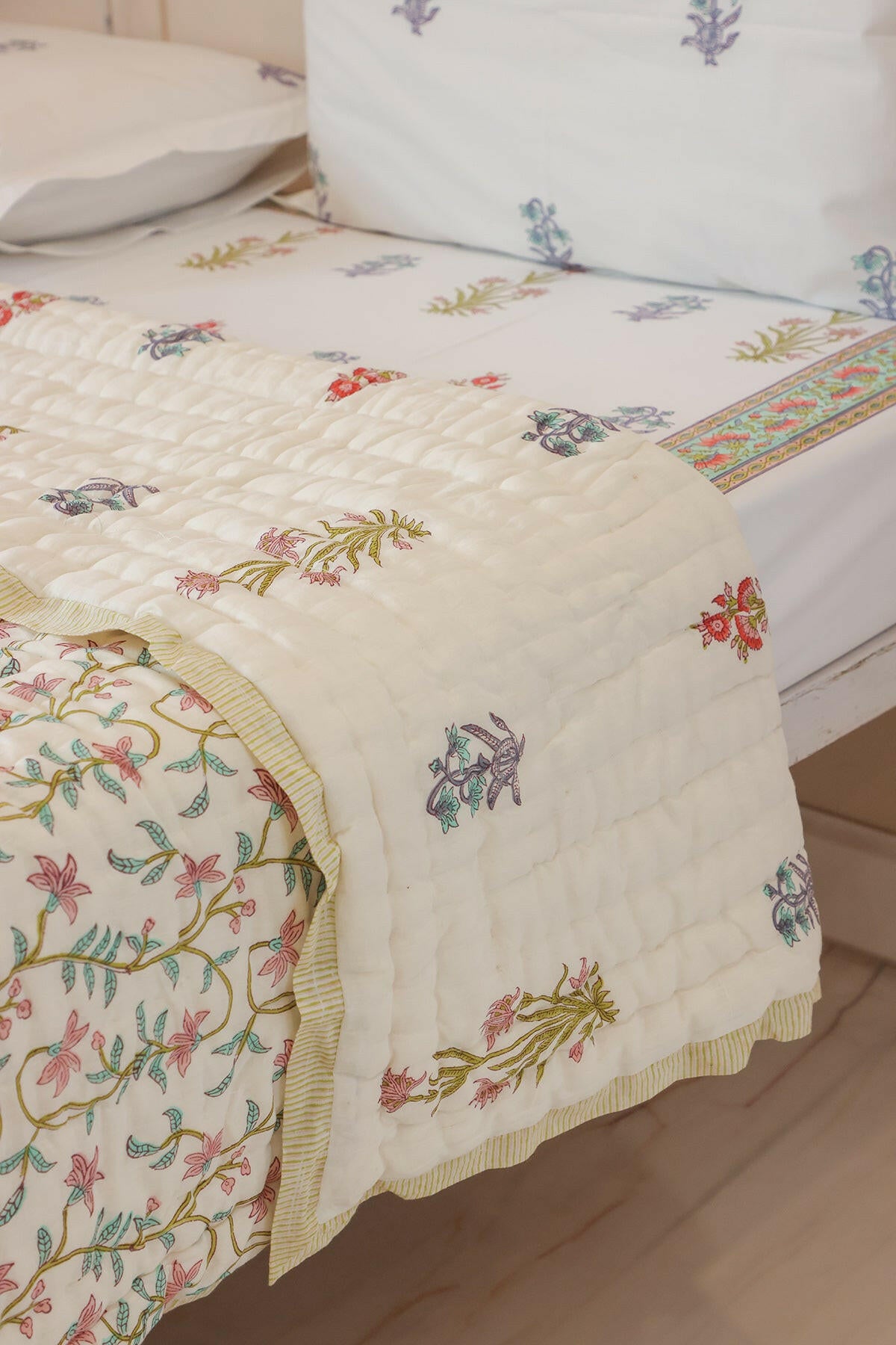 Rose Quartz & Serenity Blue Cotton Quilt