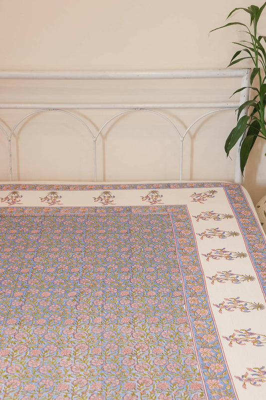 Blue Cotton Bedcover