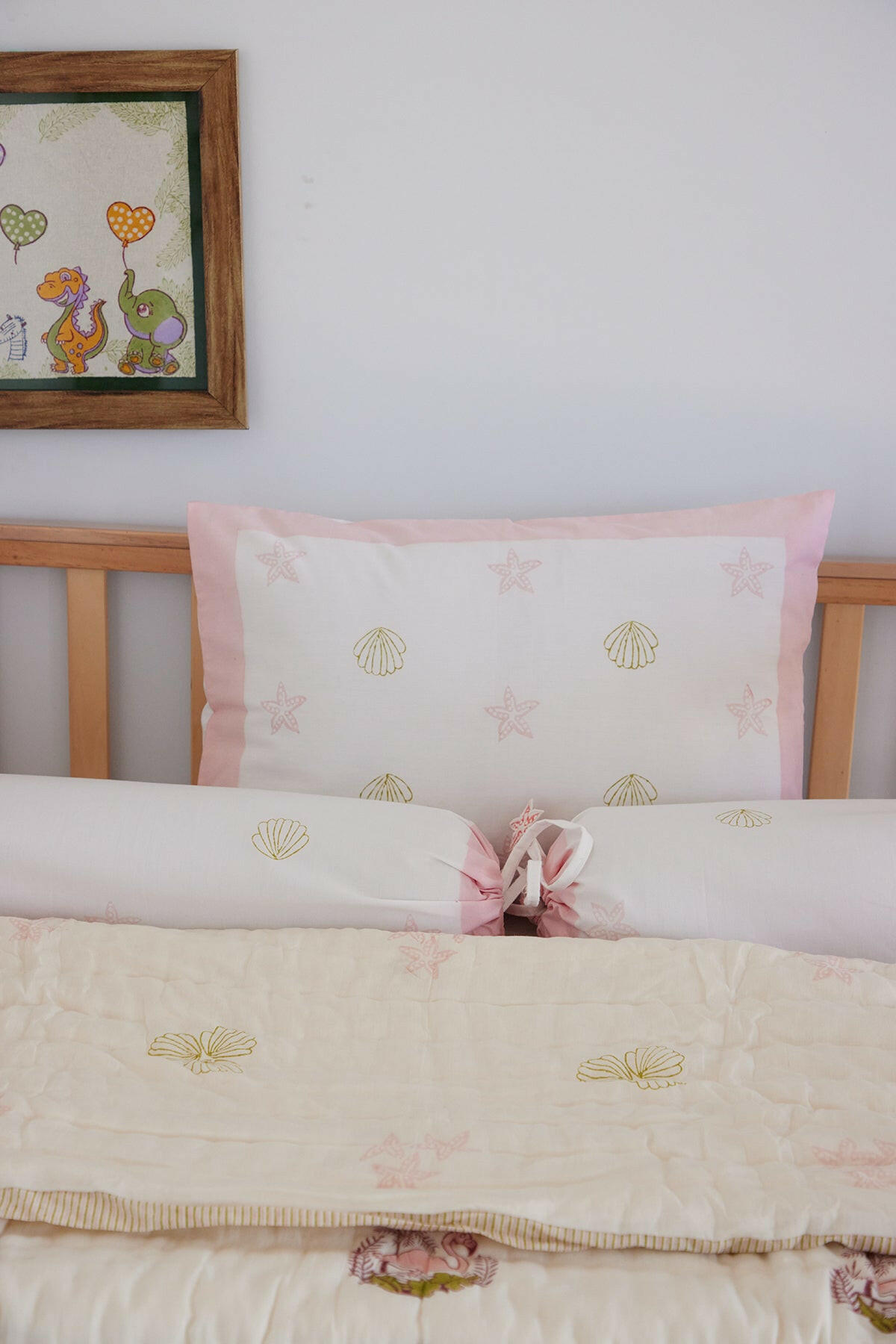 Powder Pink Flamingo Cot Set