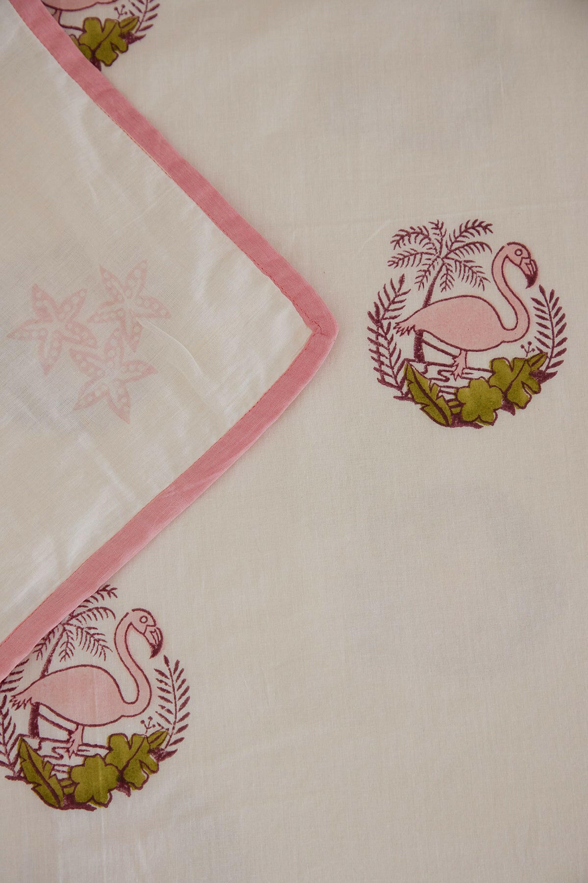 Powder Pink Flamingo Cot Set