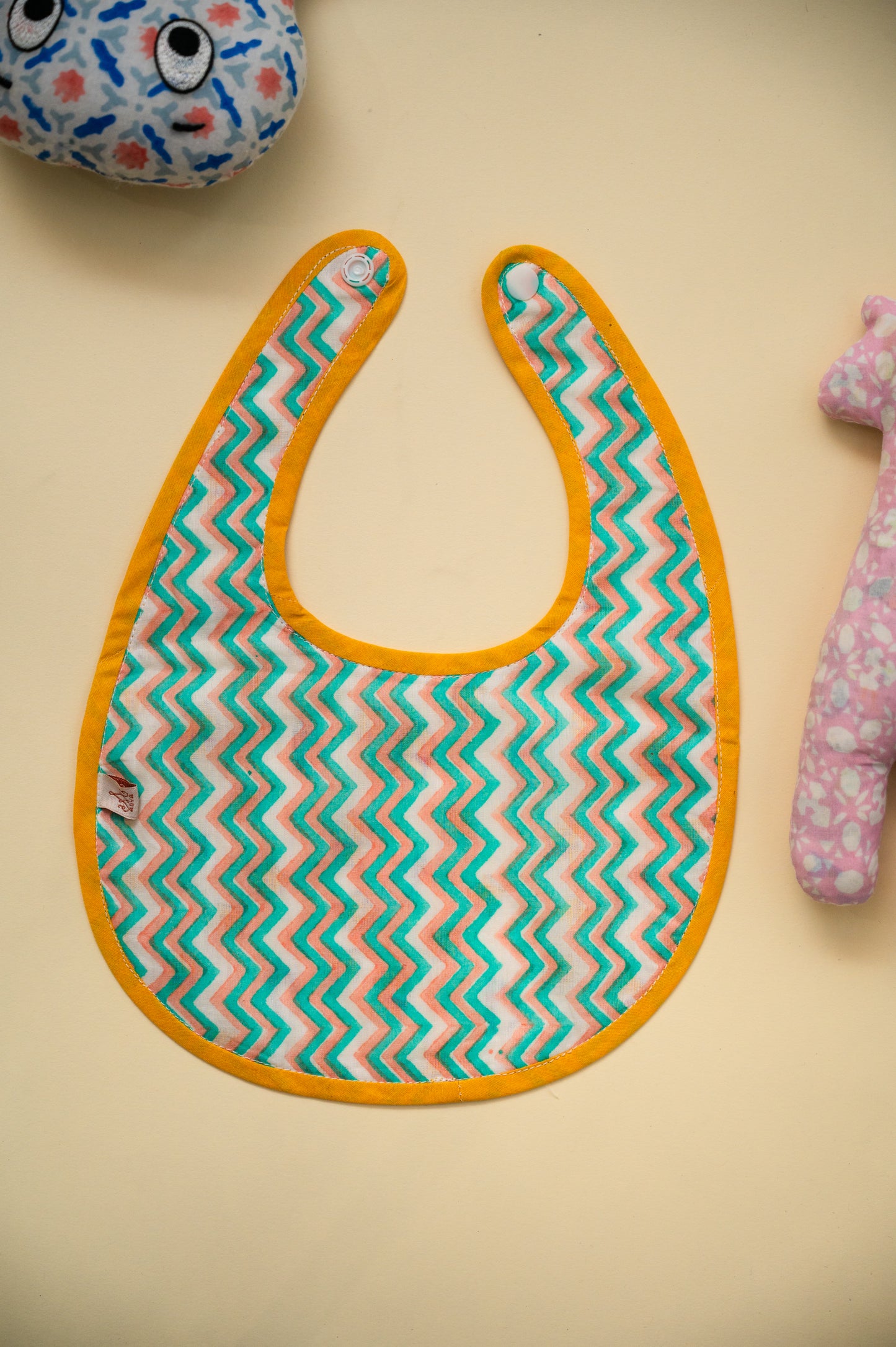 Yellow Cotton Reversible Bib - Pack of 2