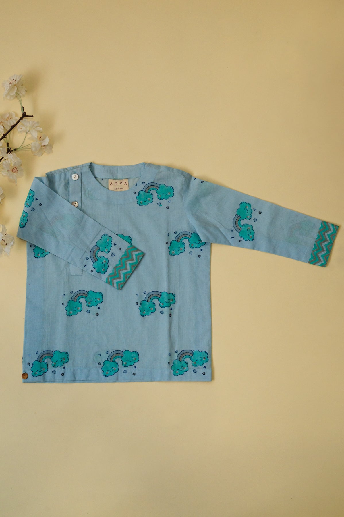 Light Blue Clouds Kids Night Suit