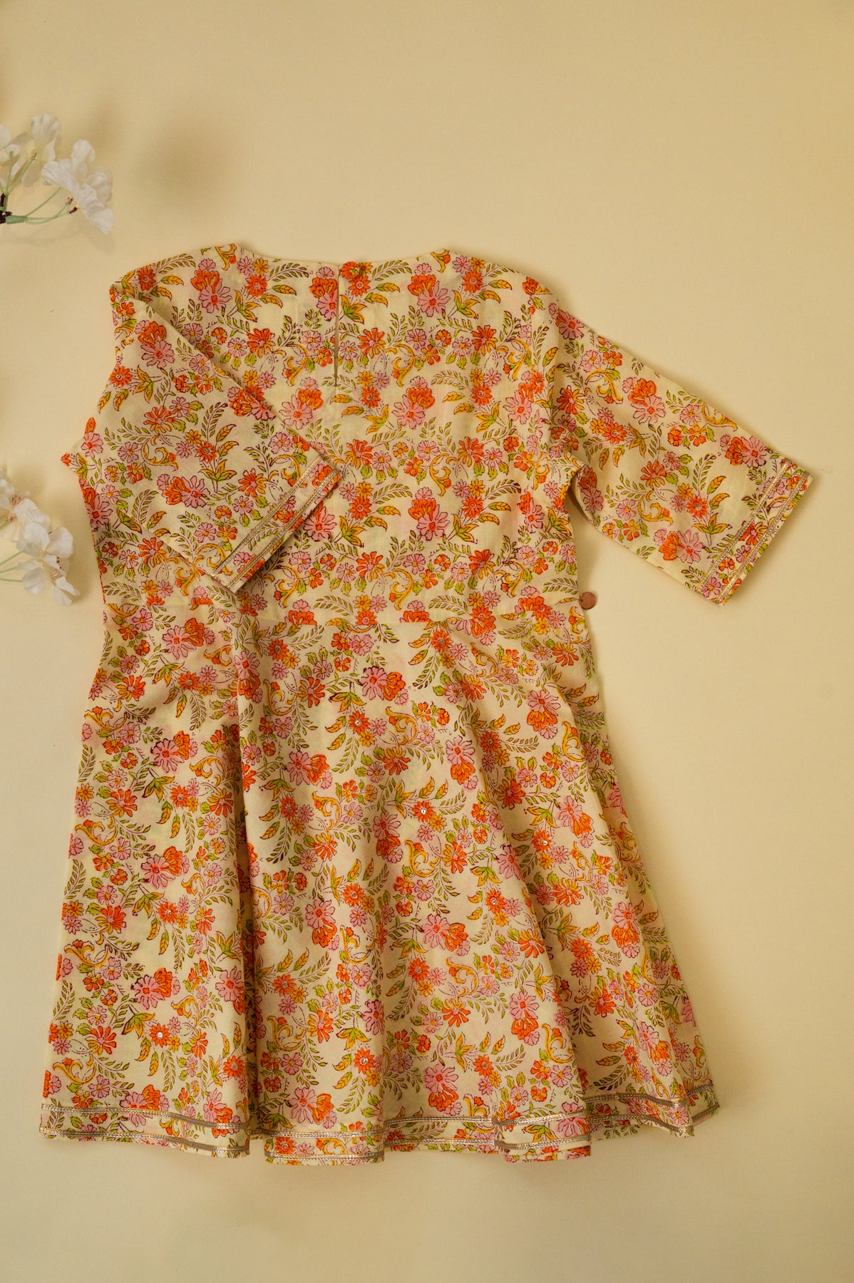 Lemon Yellow & Orange Kurta Sharara Set