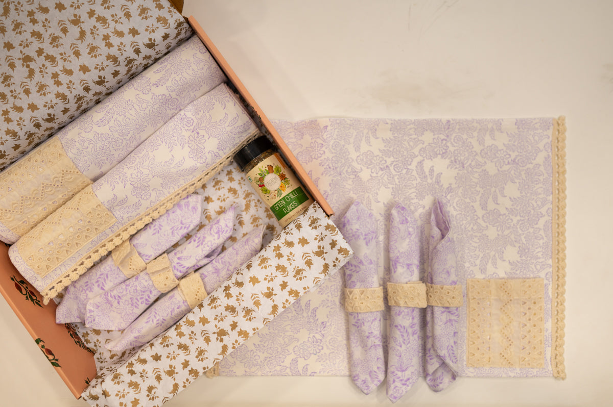 Purple Jaal Festive Table Mat Set