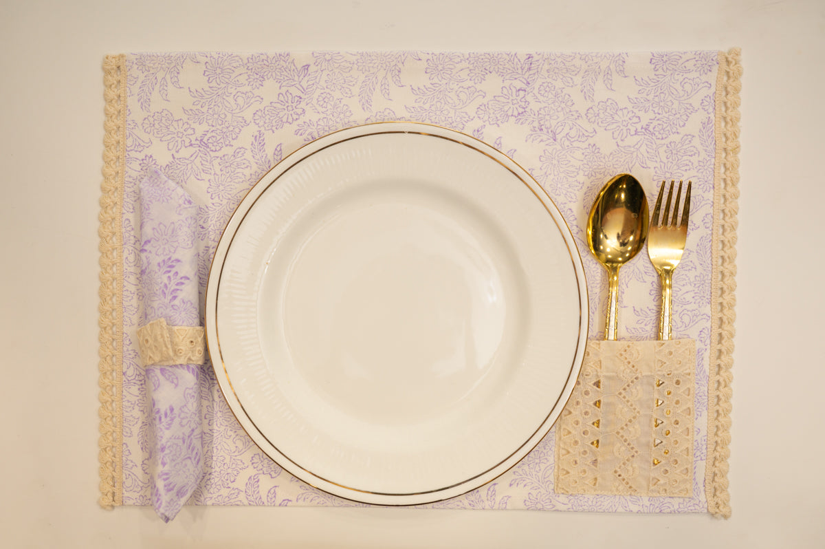 Purple Jaal Festive Table Mat Set