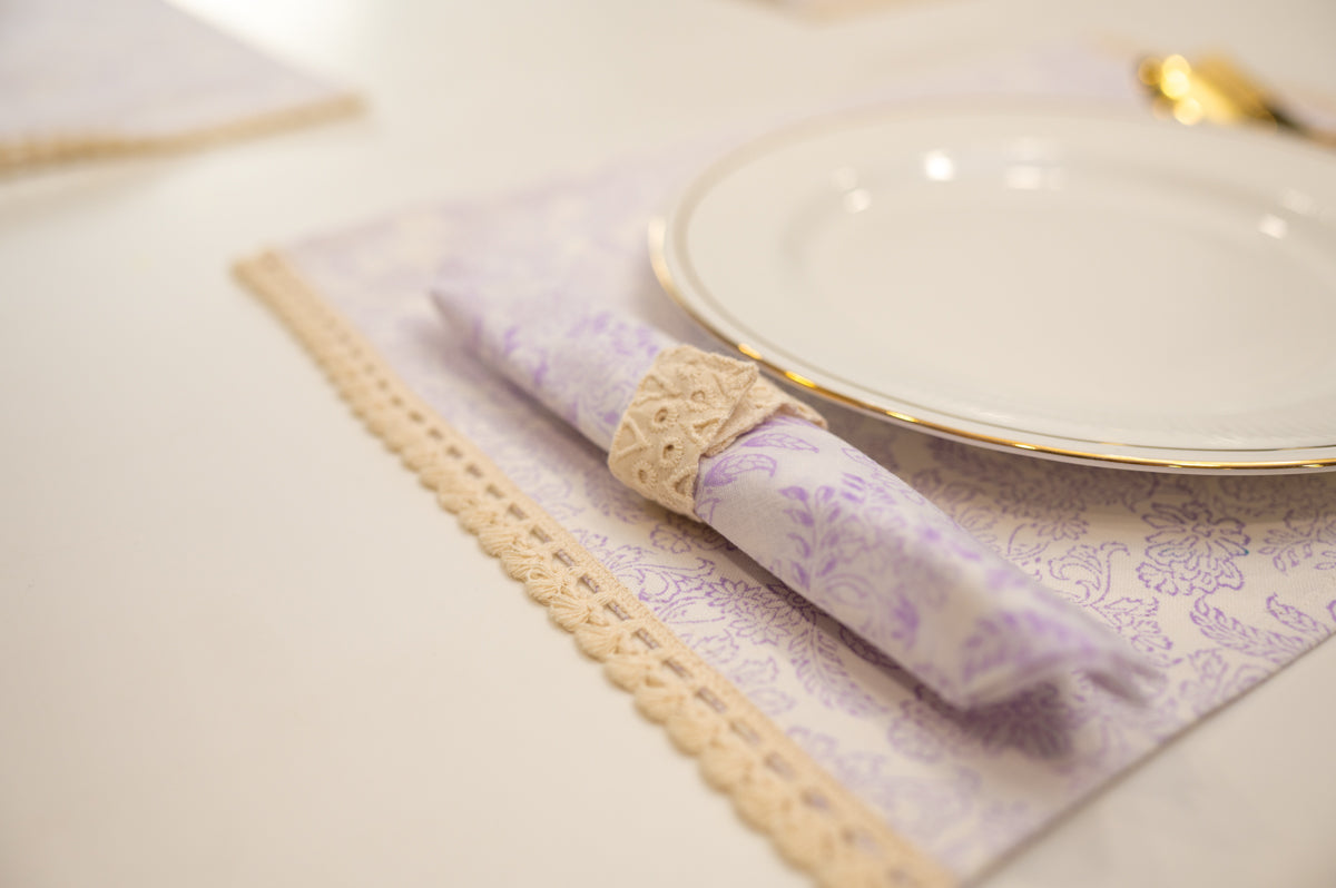 Purple Jaal Festive Table Mat Set