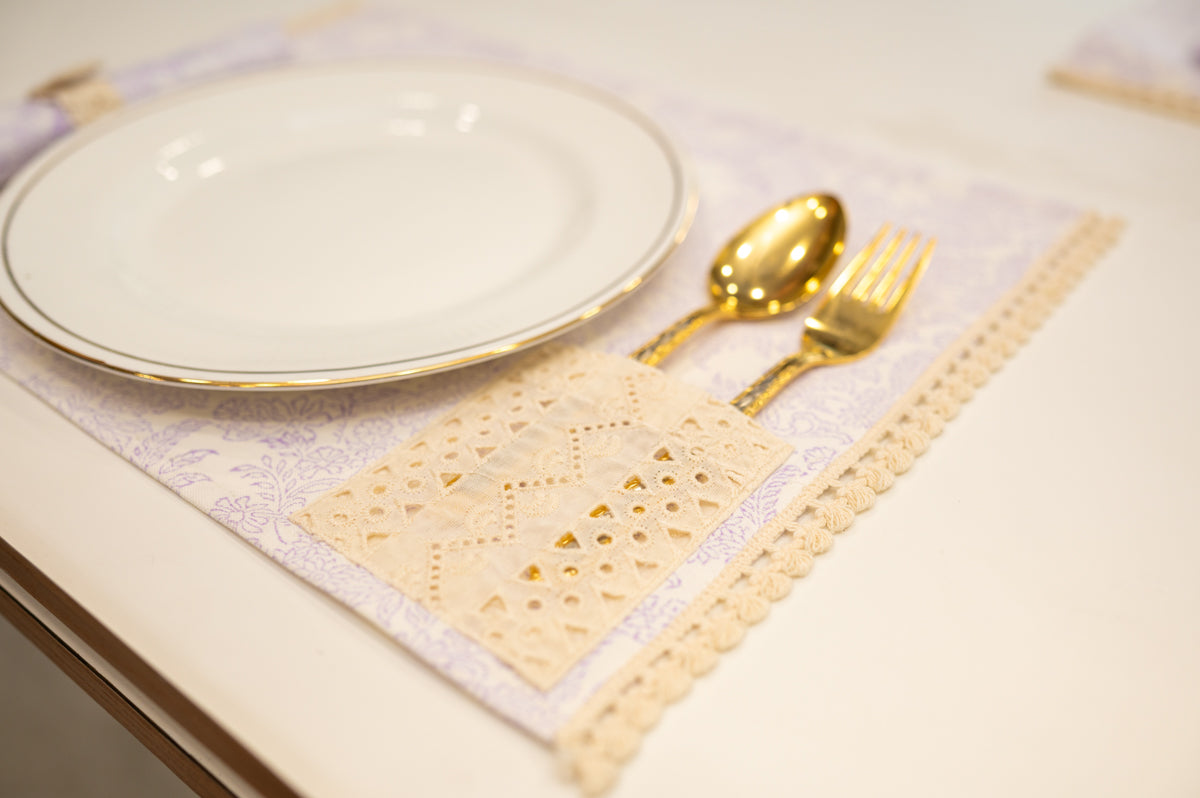 Purple Jaal Festive Table Mat Set