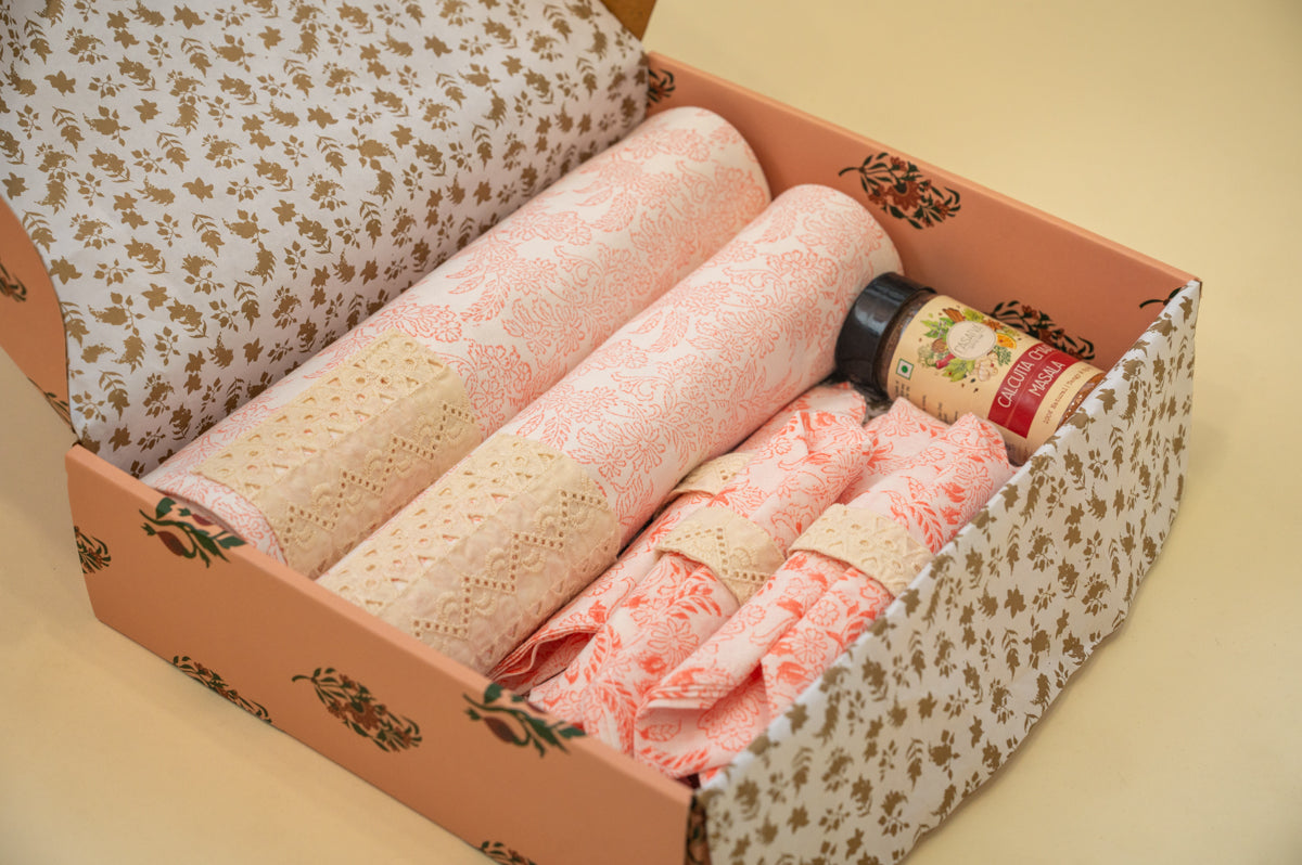 Orange Jaal Festive Table Mat Set