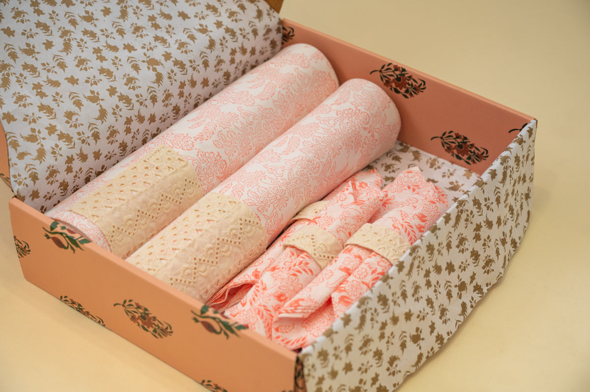 Orange Jaal Festive Table Mat Set