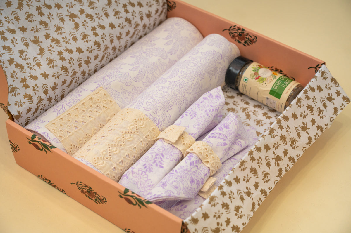 Purple Jaal Festive Table Mat Set