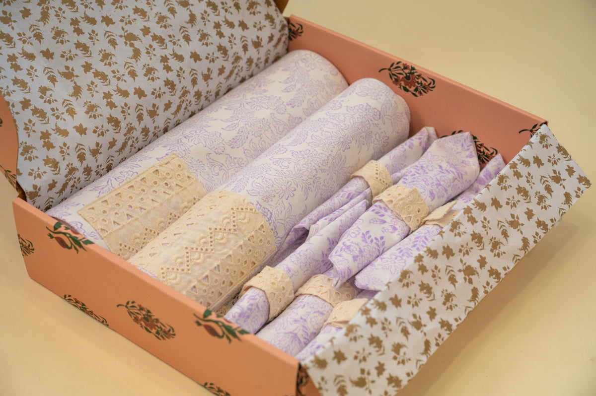 Purple Jaal Festive Table Mat Set