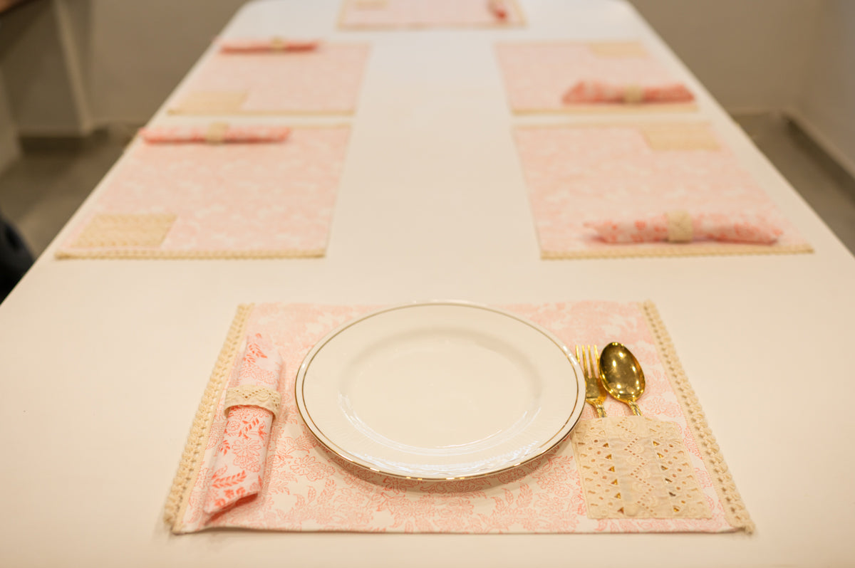 Orange Jaal Festive Table Mat Set