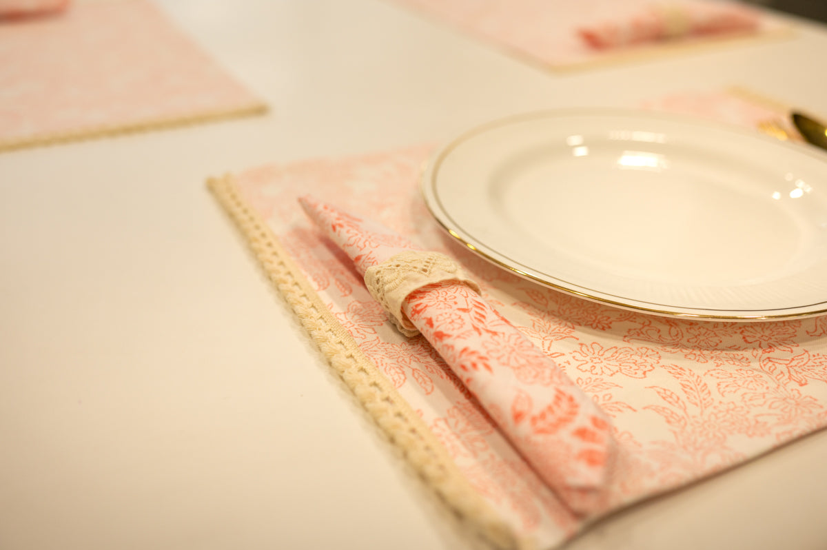 Orange Jaal Festive Table Mat Set