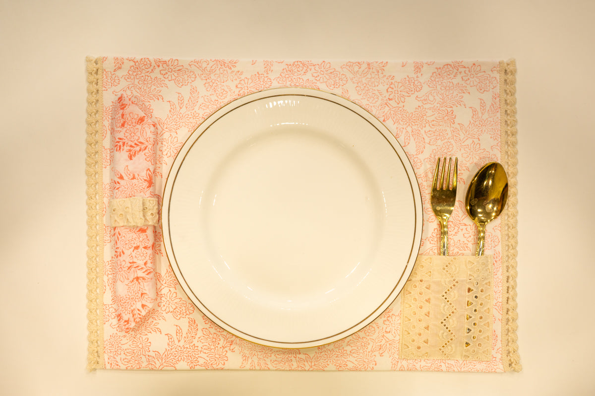Orange Jaal Festive Table Mat Set