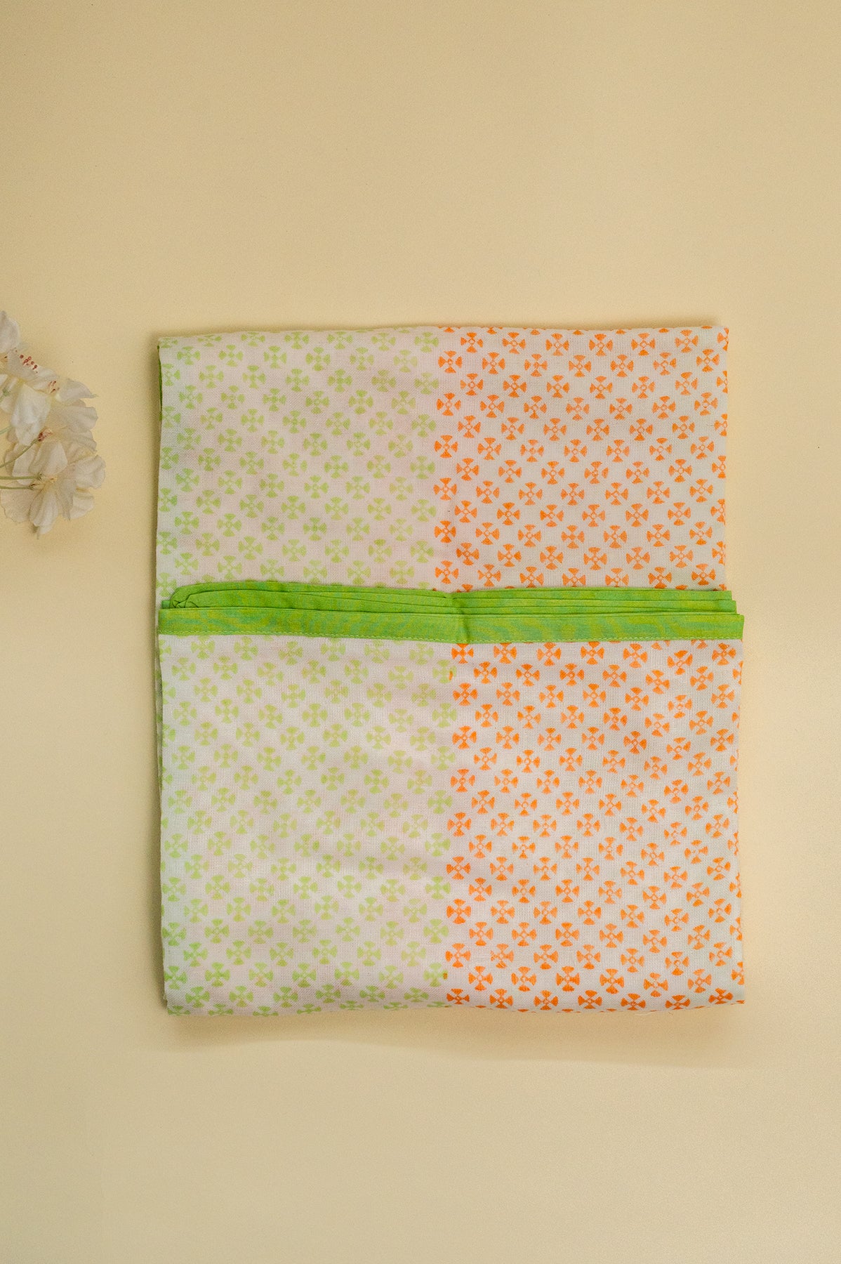 Orange & Green Geometric Cotton Swaddle